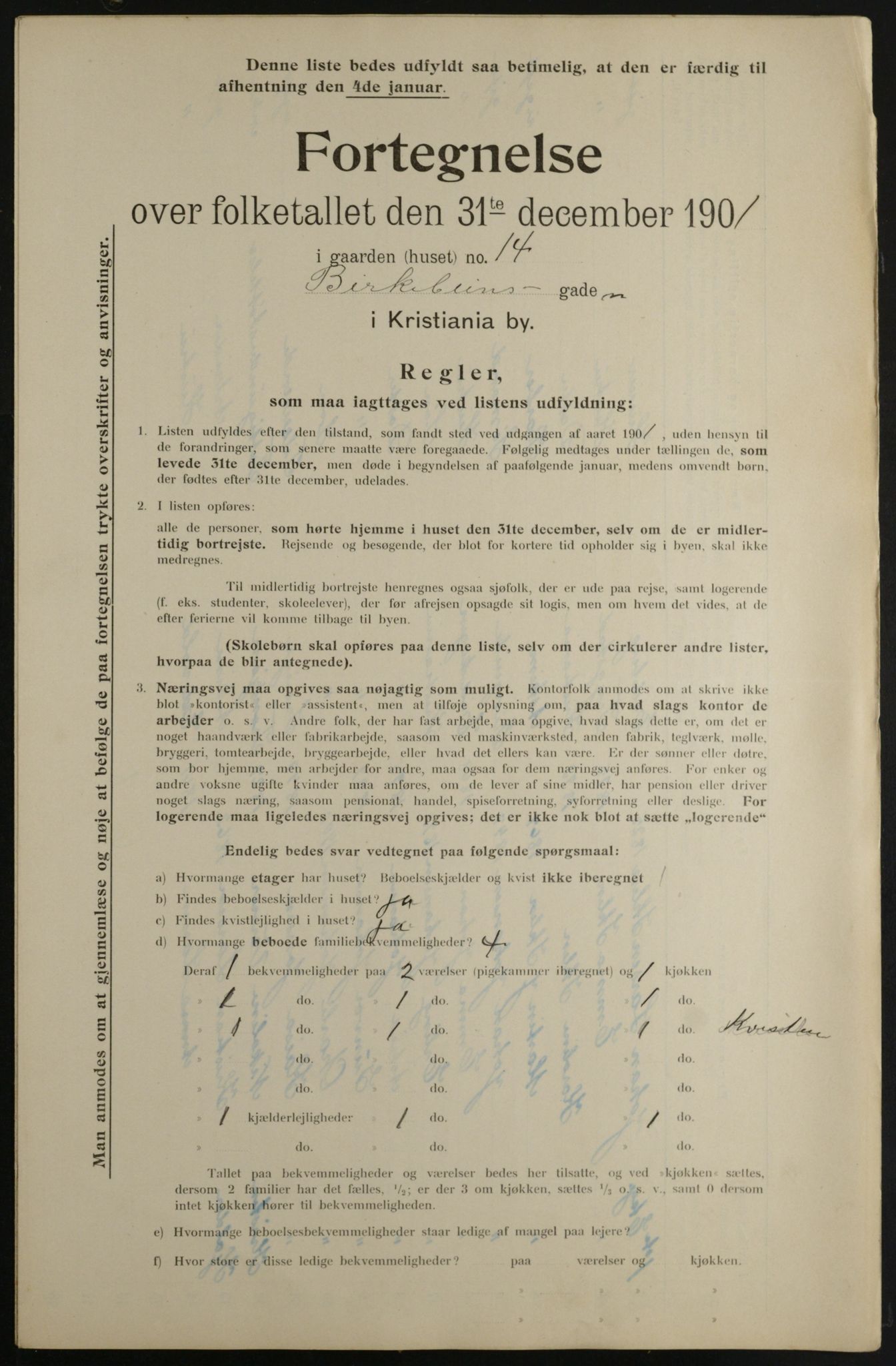 OBA, Municipal Census 1901 for Kristiania, 1901, p. 847