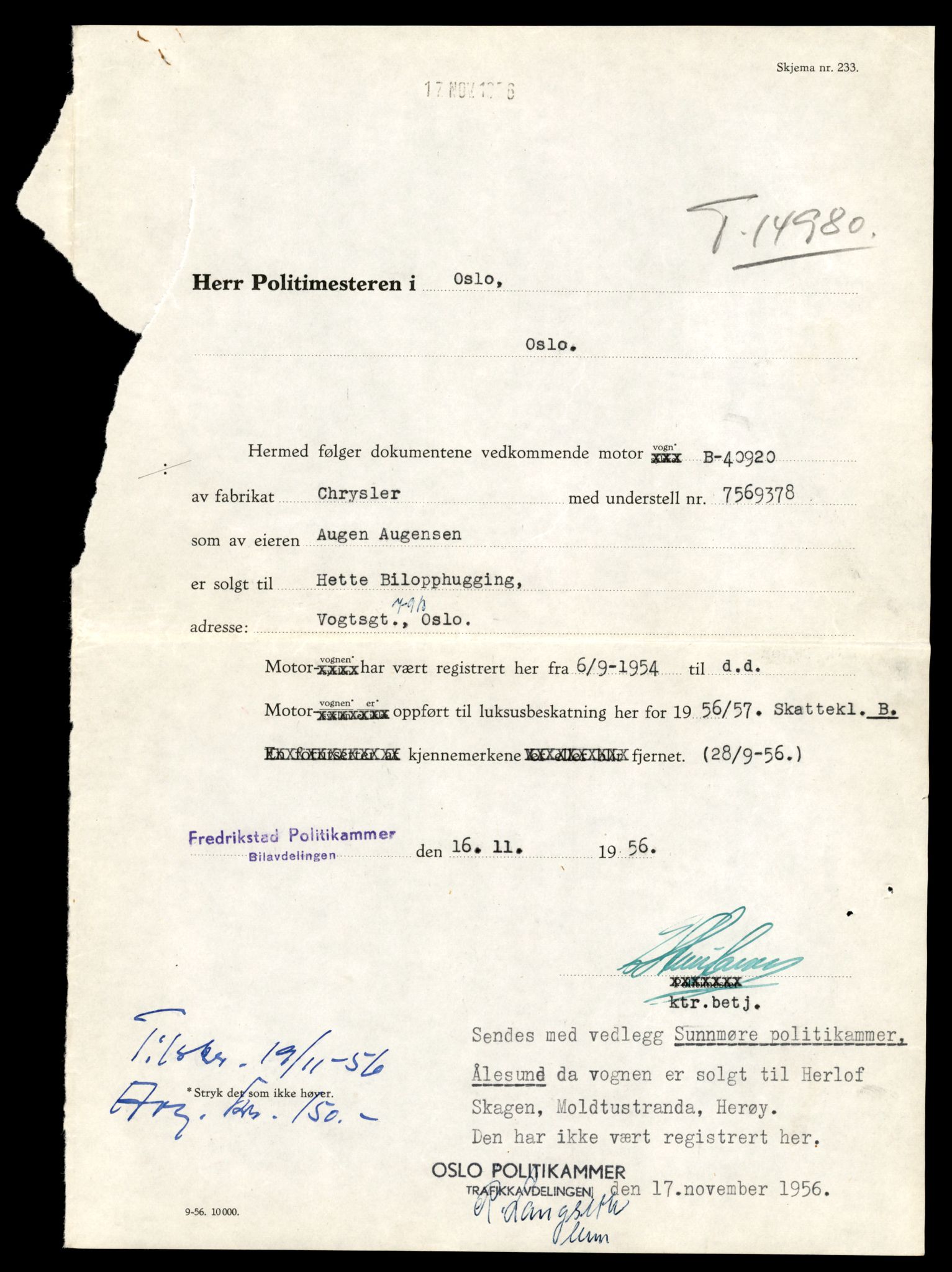 Møre og Romsdal vegkontor - Ålesund trafikkstasjon, AV/SAT-A-4099/F/Fe/L0049: Registreringskort for kjøretøy T 14864 - T 18613, 1927-1998, p. 2753