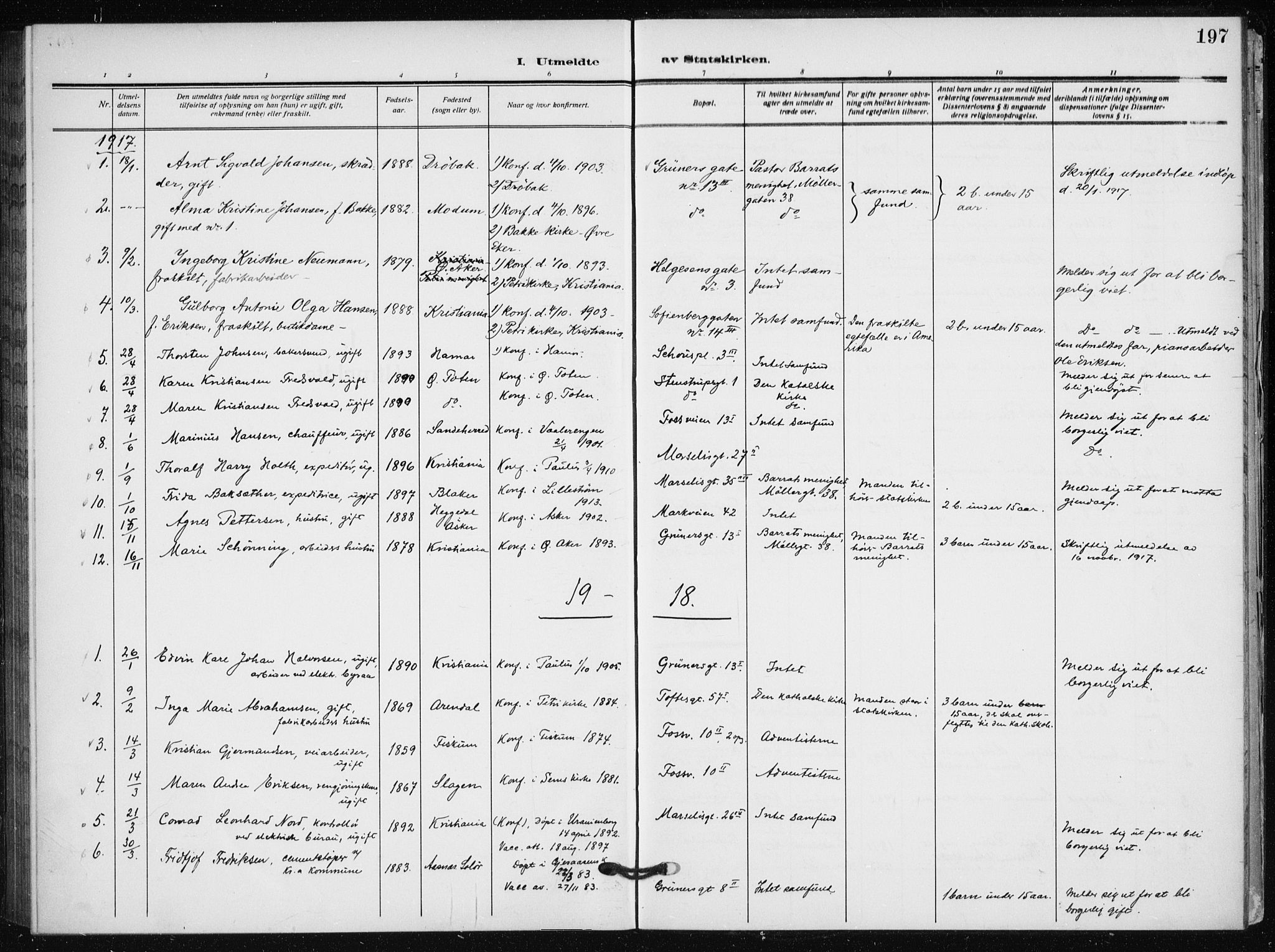Hauge prestekontor Kirkebøker, SAO/A-10849/F/Fa/L0002: Parish register (official) no. 2, 1917-1938, p. 197