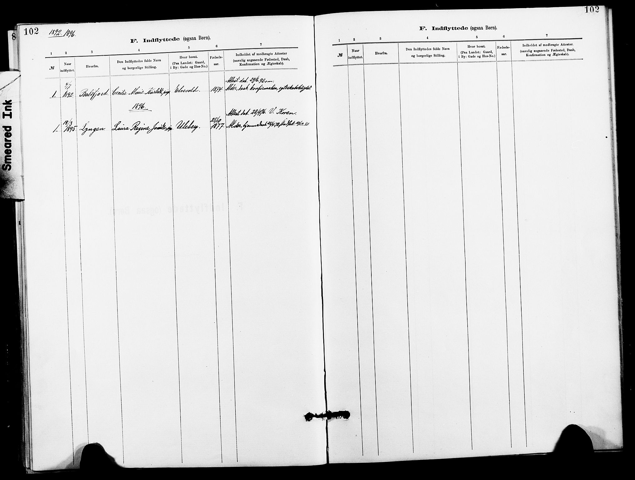 Målselv sokneprestembete, AV/SATØ-S-1311/G/Ga/Gaa/L0006kirke: Parish register (official) no. 6, 1884-1902, p. 102