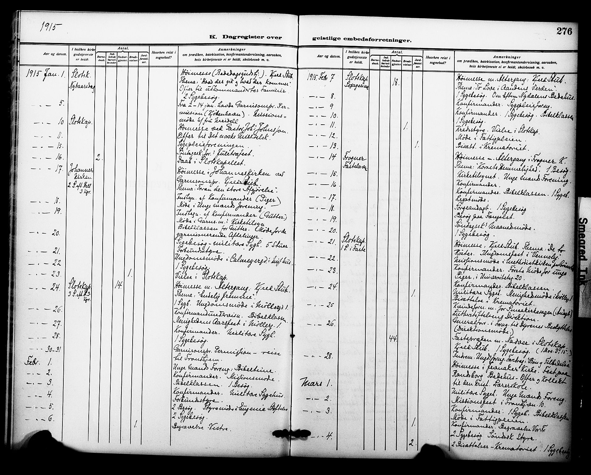 Garnisonsmenigheten Kirkebøker, AV/SAO-A-10846/F/Fa/L0015: Parish register (official) no. 15, 1915-1921, p. 276