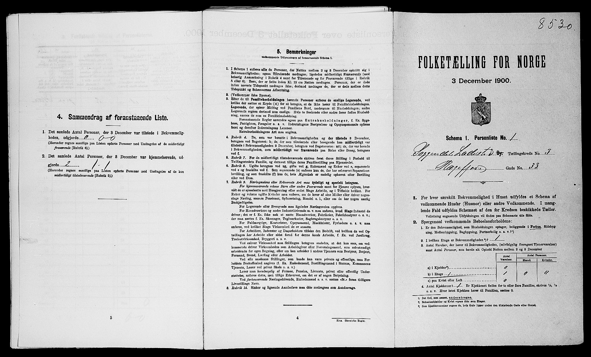 SAST, 1900 census for Sokndal, 1900, p. 349