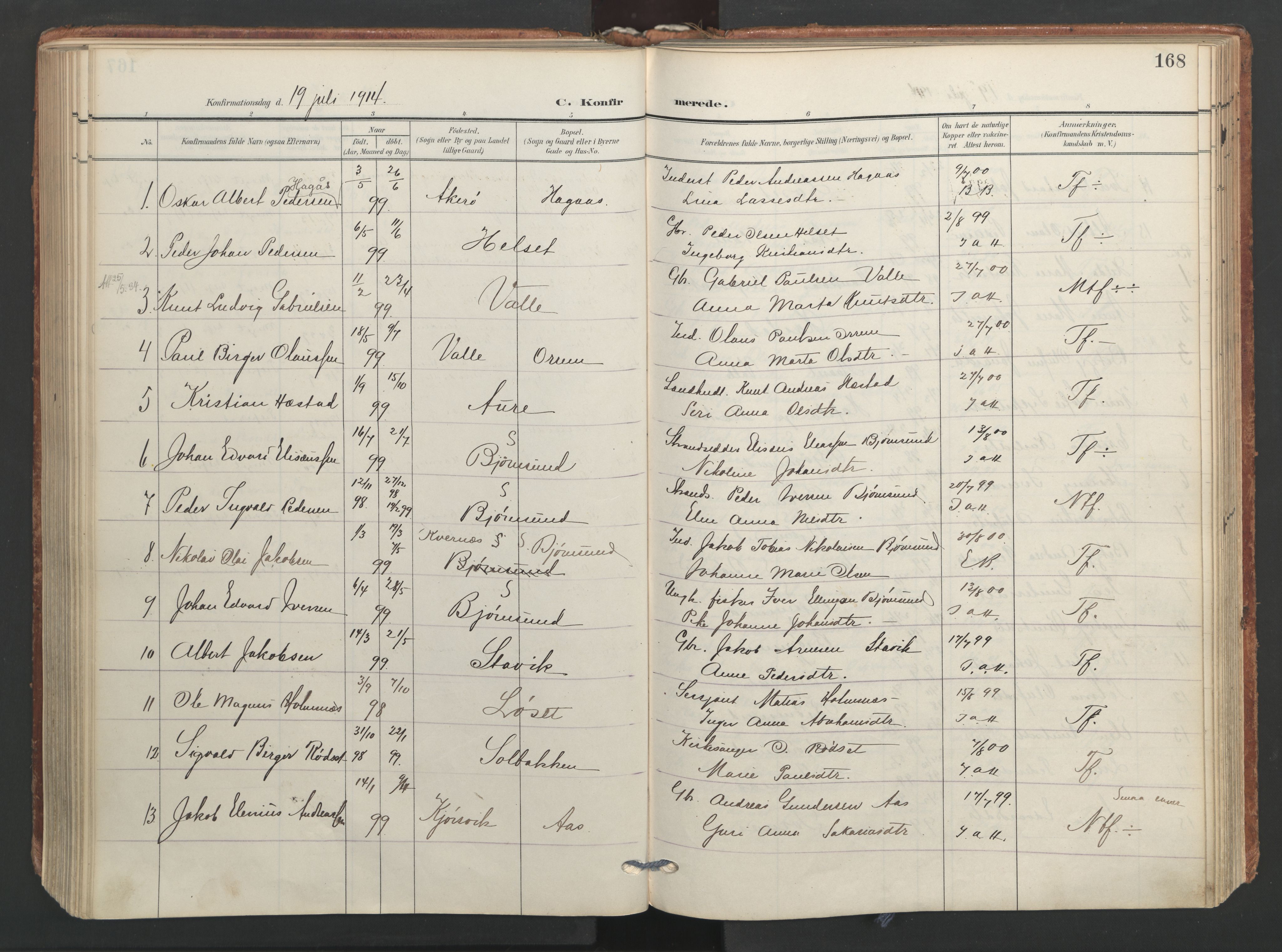 Ministerialprotokoller, klokkerbøker og fødselsregistre - Møre og Romsdal, AV/SAT-A-1454/565/L0751: Parish register (official) no. 565A05, 1905-1979, p. 168