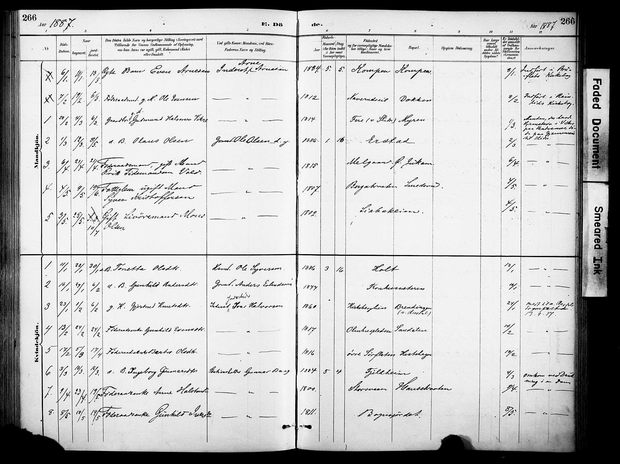 Sør-Aurdal prestekontor, SAH/PREST-128/H/Ha/Haa/L0009: Parish register (official) no. 9, 1886-1906, p. 266