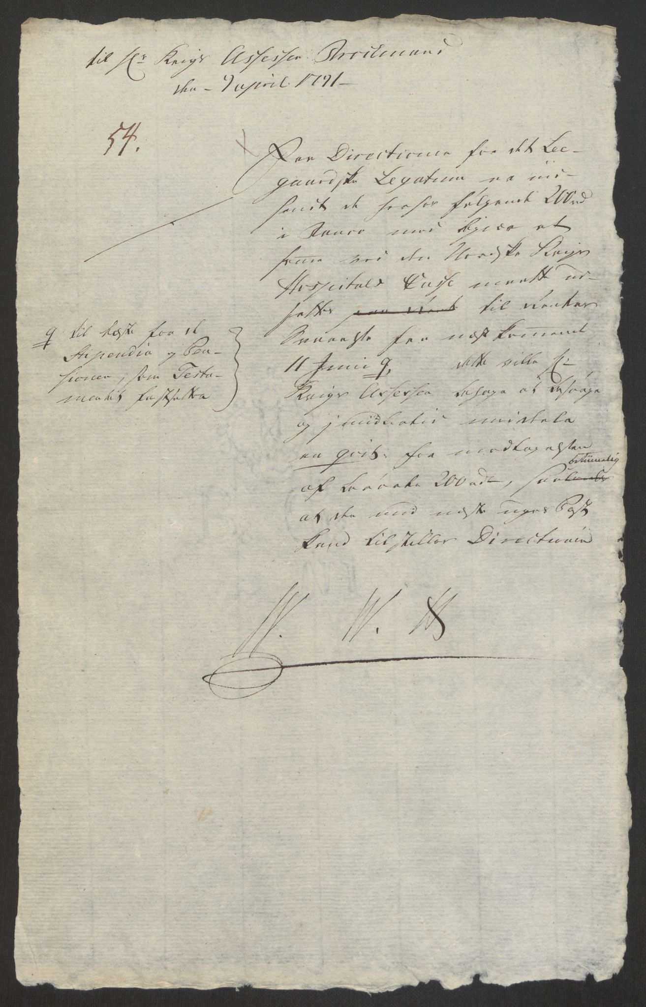 Forsvaret, Den norske kvesthuskasse/krigshospitalkasse, AV/RA-RAFA-1887/F/Fa/L0008: Konsepter, 1790-1793, p. 449