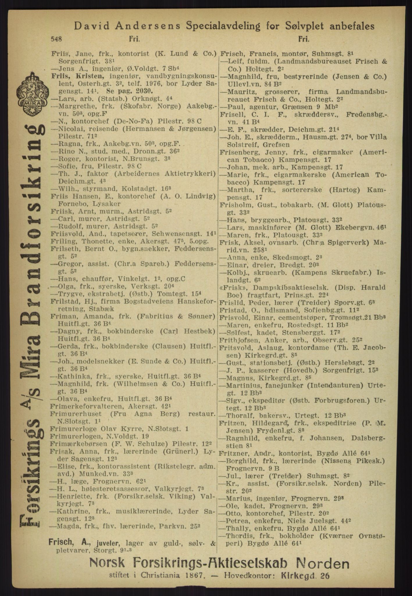 Kristiania/Oslo adressebok, PUBL/-, 1918, p. 573