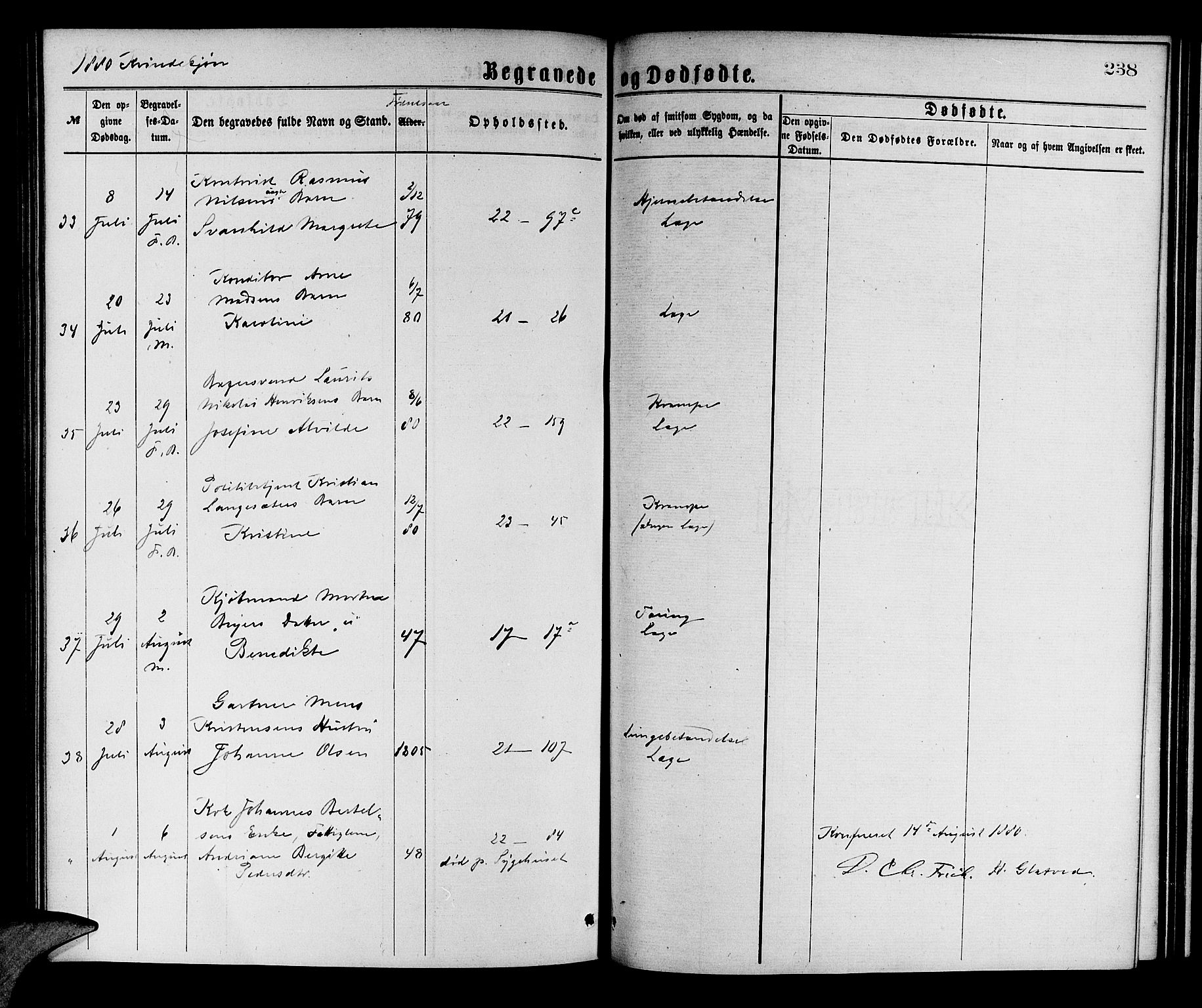 Korskirken sokneprestembete, SAB/A-76101/H/Hab: Parish register (copy) no. E 3, 1871-1883, p. 238