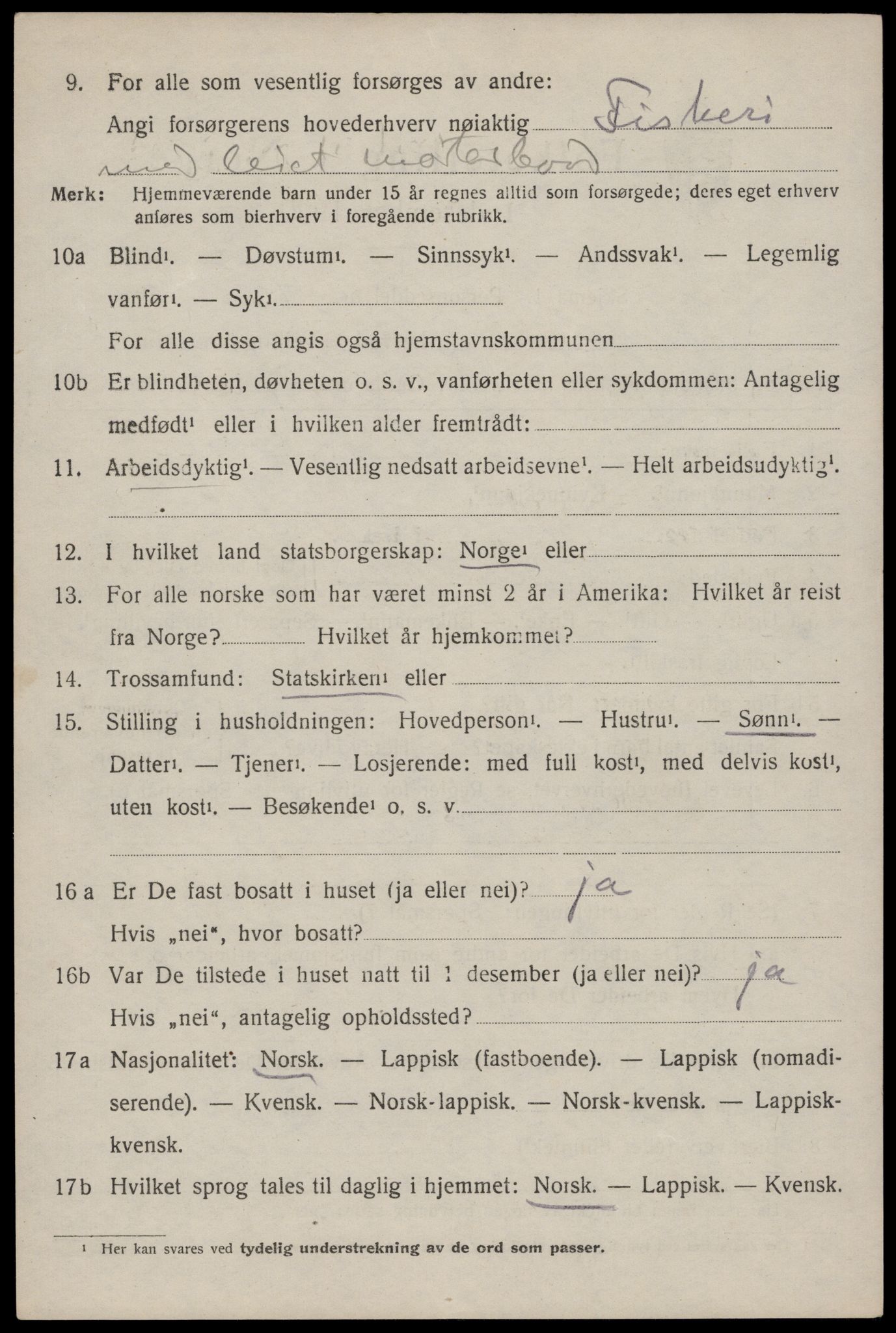 SAT, 1920 census for Værøy, 1920, p. 3652