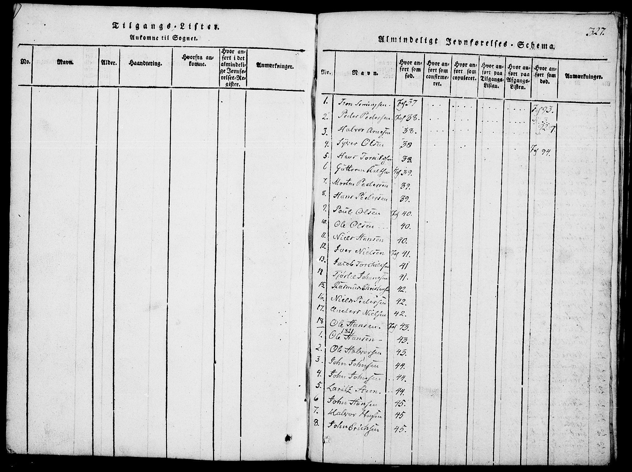 Lom prestekontor, SAH/PREST-070/L/L0001: Parish register (copy) no. 1, 1815-1836, p. 327