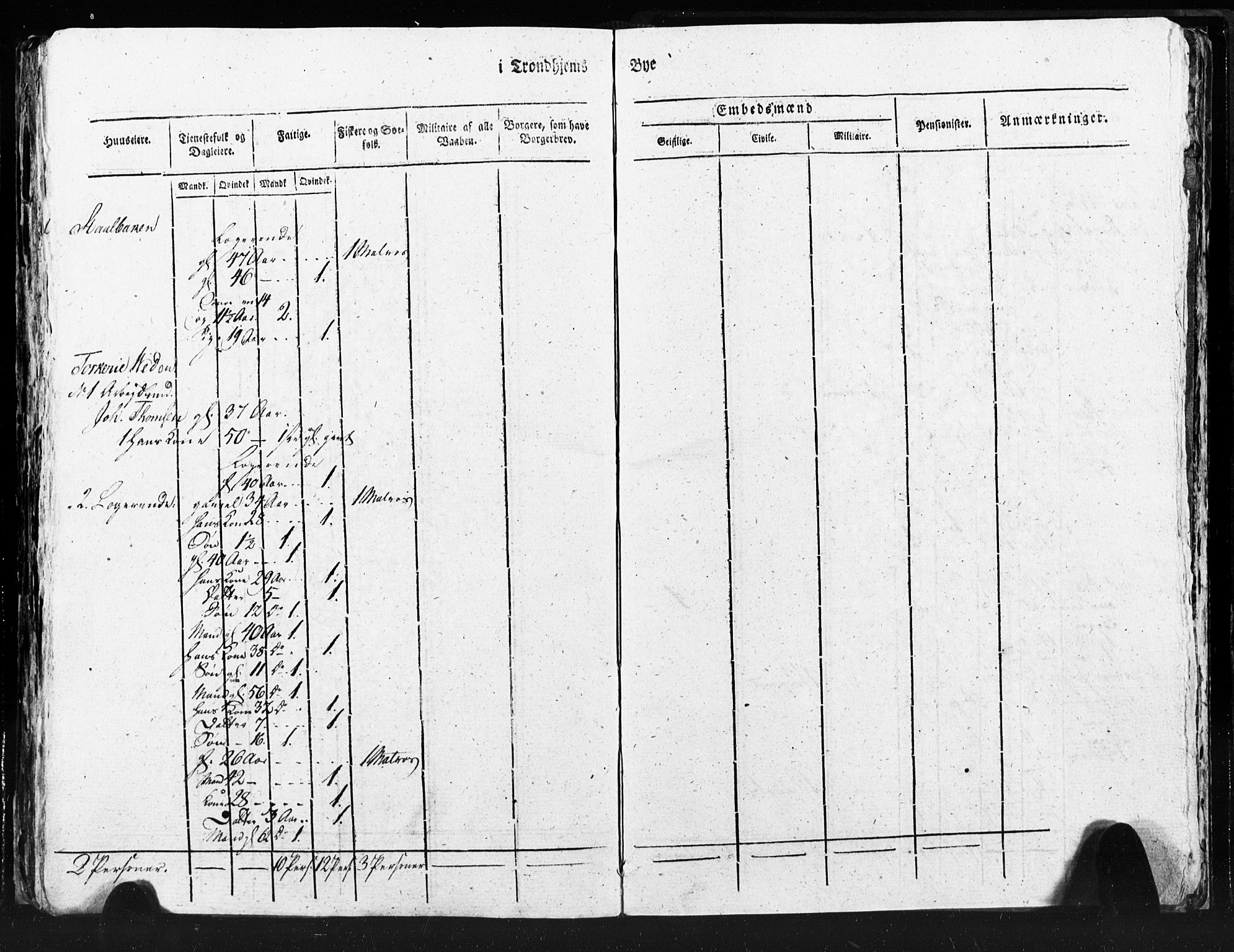 SAT, Census 1815 for Trondheim (transcript), 1815, p. 154