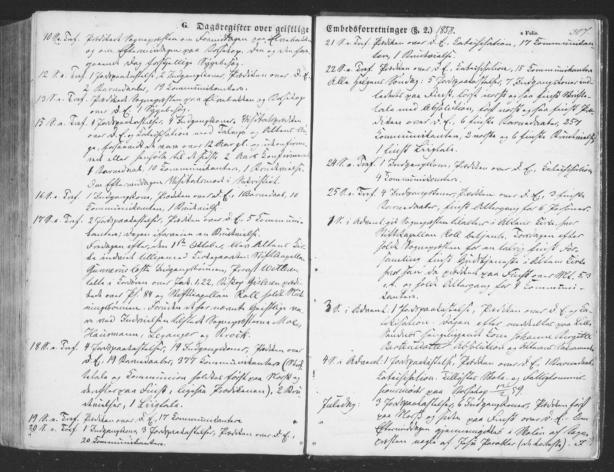 Talvik sokneprestkontor, SATØ/S-1337/H/Ha/L0010kirke: Parish register (official) no. 10, 1852-1864, p. 307