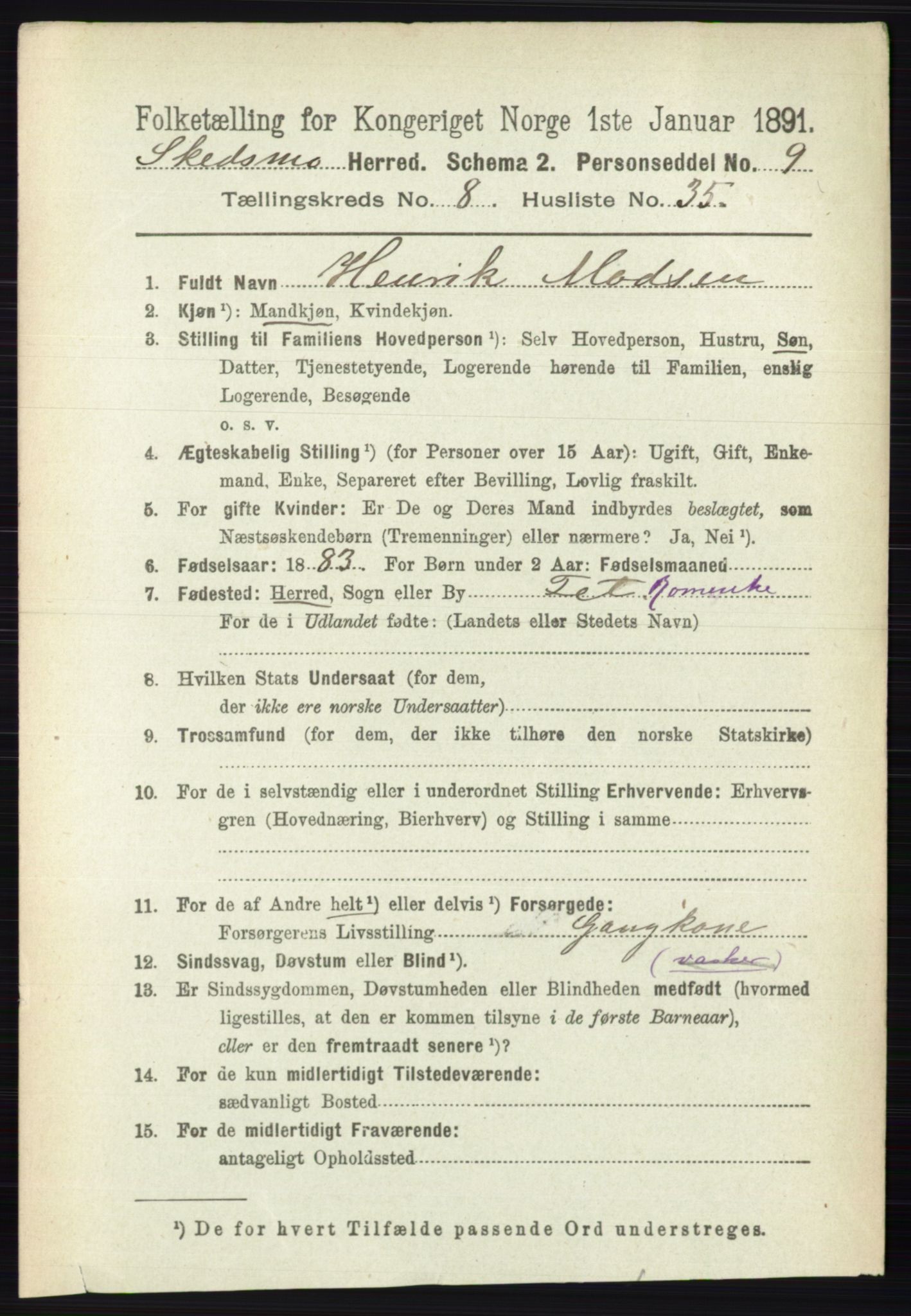 RA, 1891 census for 0231 Skedsmo, 1891, p. 4332