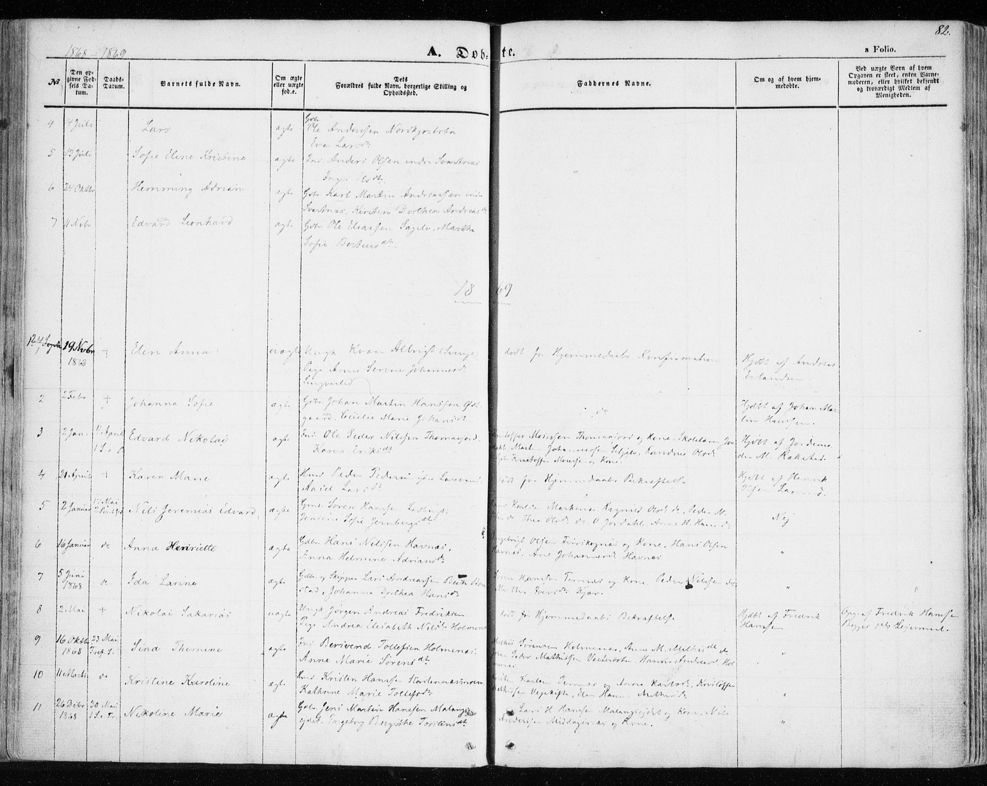 Balsfjord sokneprestembete, SATØ/S-1303/G/Ga/L0003kirke: Parish register (official) no. 3, 1856-1870, p. 82