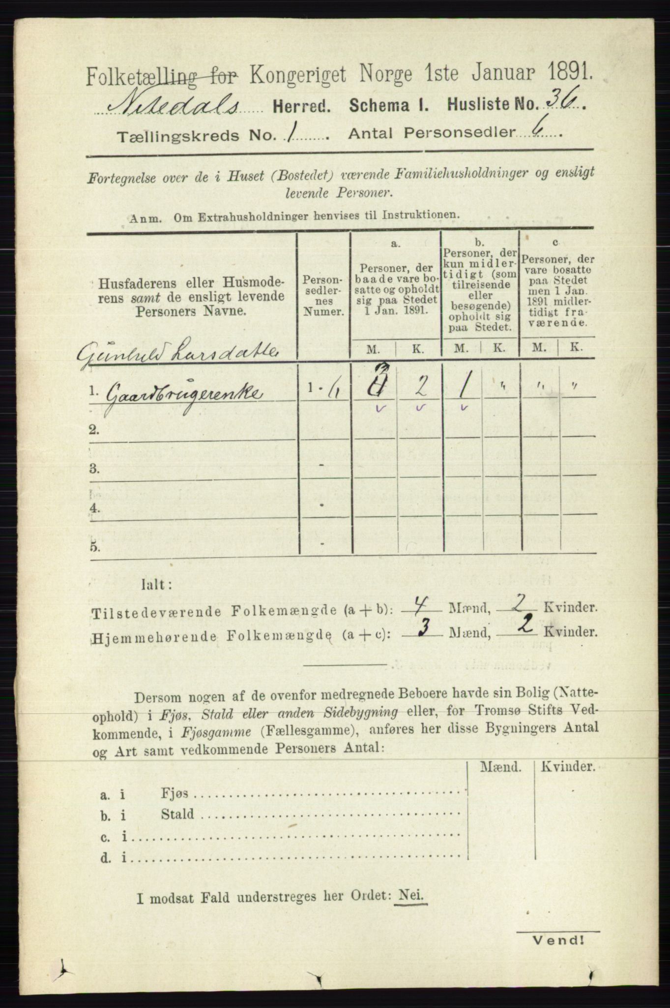 RA, 1891 census for 0233 Nittedal, 1891, p. 56
