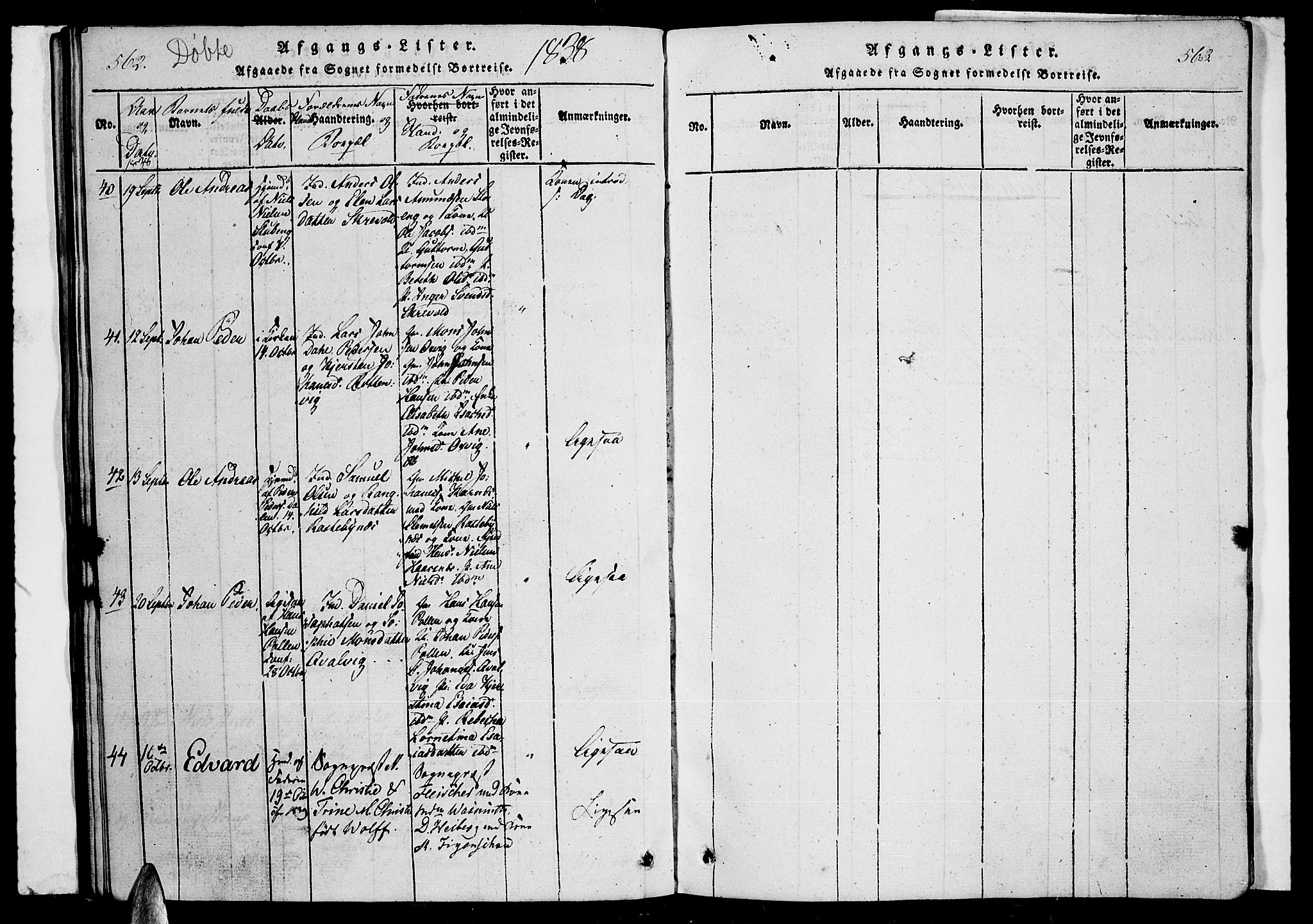 Lyngen sokneprestembete, AV/SATØ-S-1289/H/He/Heb/L0001klokker: Parish register (copy) no. 1, 1826-1838, p. 562-563