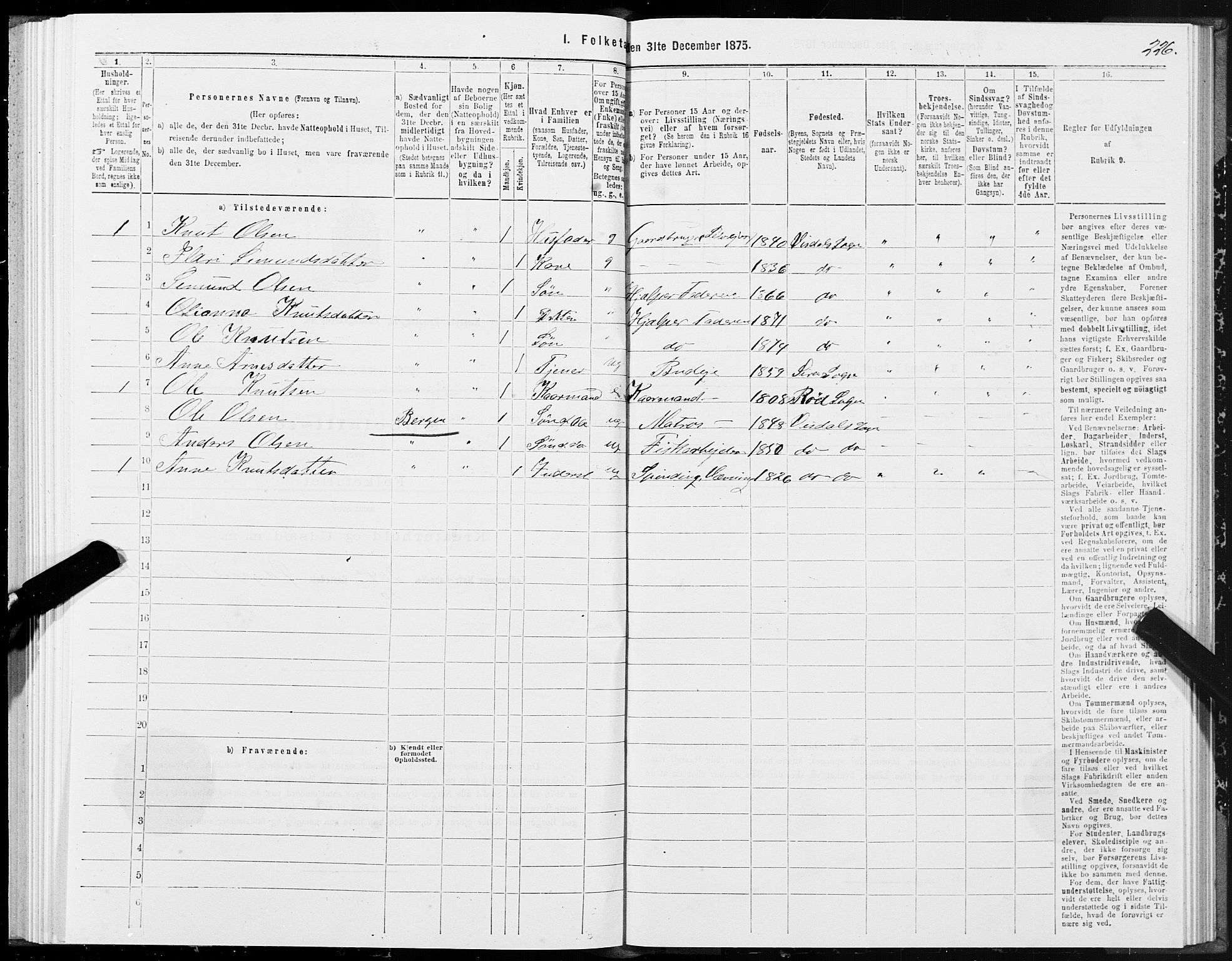 SAT, 1875 census for 1543P Nesset, 1875, p. 4226