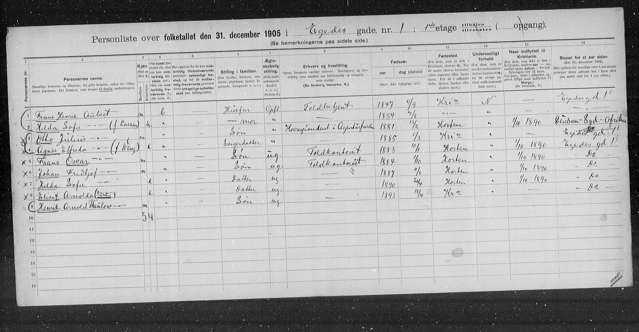 OBA, Municipal Census 1905 for Kristiania, 1905, p. 9788