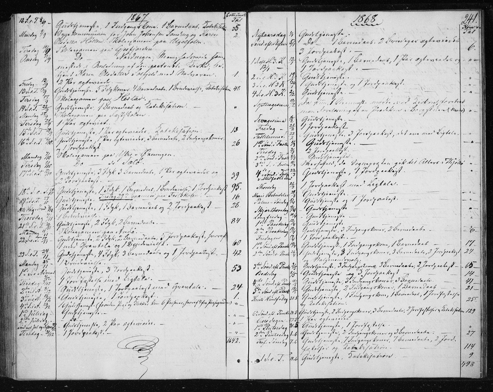 Ministerialprotokoller, klokkerbøker og fødselsregistre - Nordland, SAT/A-1459/834/L0505: Parish register (official) no. 834A03, 1862-1871, p. 241