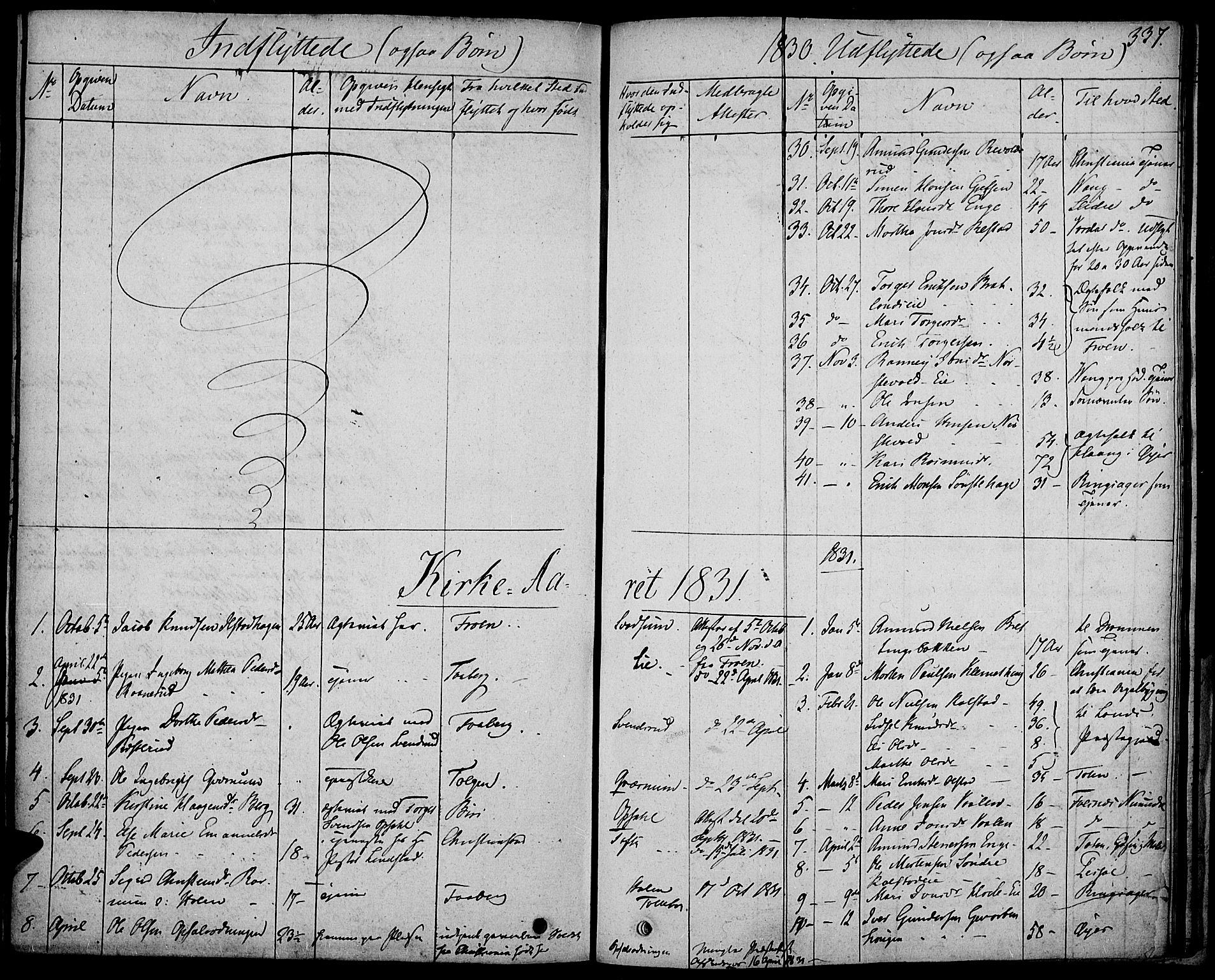 Gausdal prestekontor, SAH/PREST-090/H/Ha/Haa/L0006: Parish register (official) no. 6, 1830-1839, p. 337