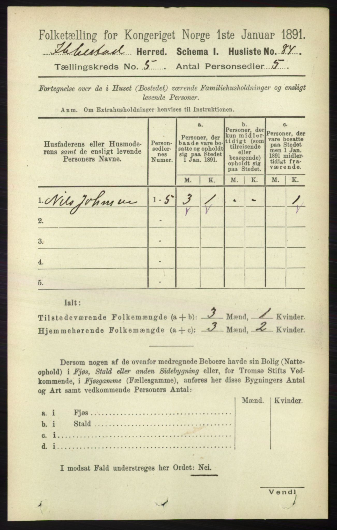 RA, 1891 census for 1917 Ibestad, 1891, p. 2928