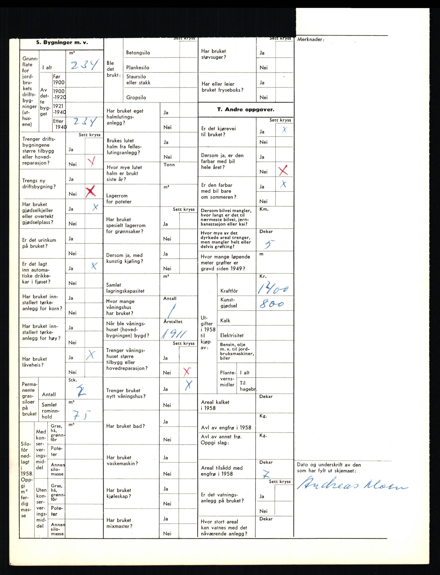 Statistisk sentralbyrå, Næringsøkonomiske emner, Jordbruk, skogbruk, jakt, fiske og fangst, AV/RA-S-2234/G/Gd/L0656: Troms: 1924 Målselv (kl. 0-3) og 1925 Sørreisa, 1959, p. 2099