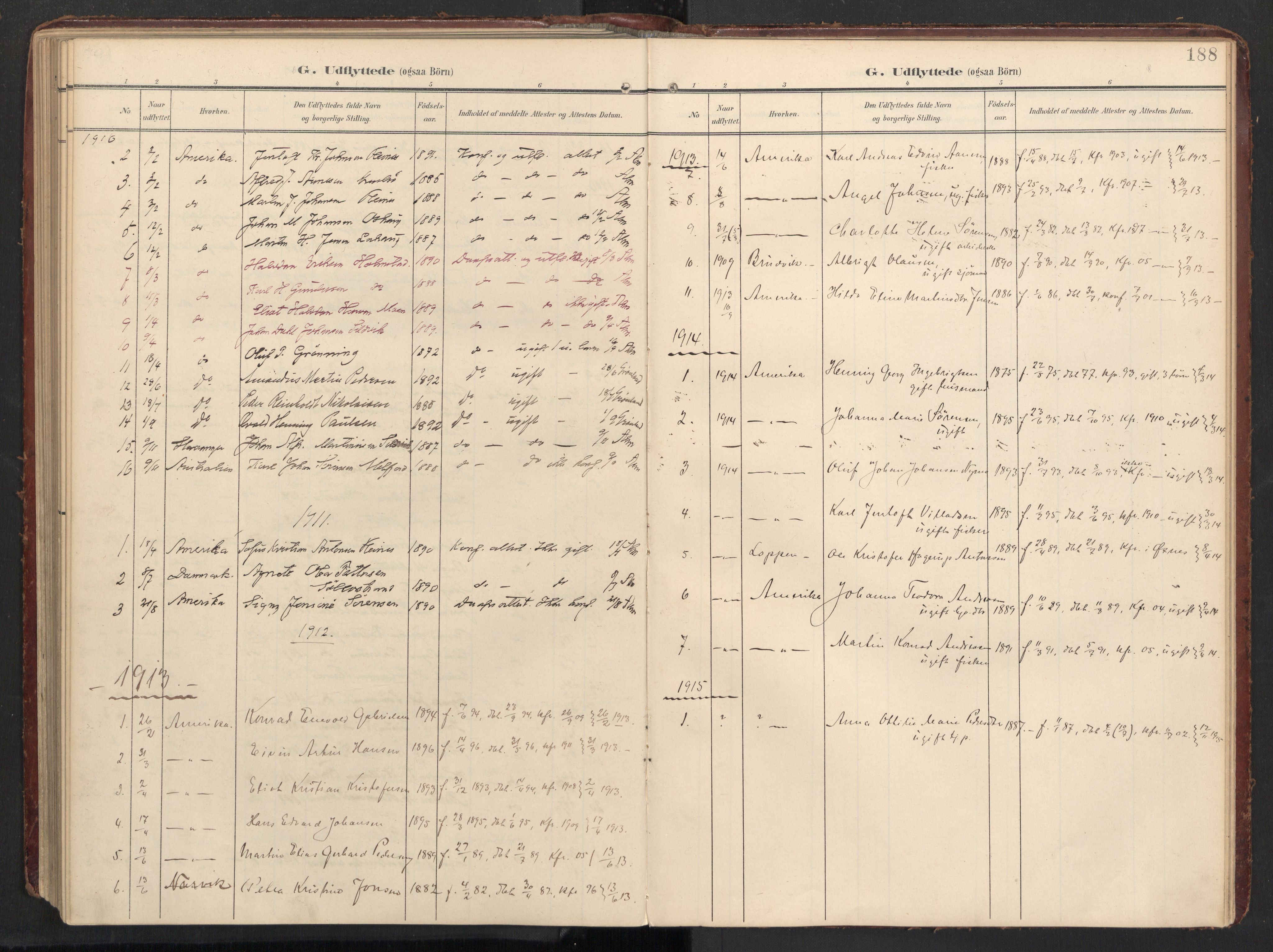 Ministerialprotokoller, klokkerbøker og fødselsregistre - Nordland, AV/SAT-A-1459/890/L1287: Parish register (official) no. 890A02, 1903-1915, p. 188