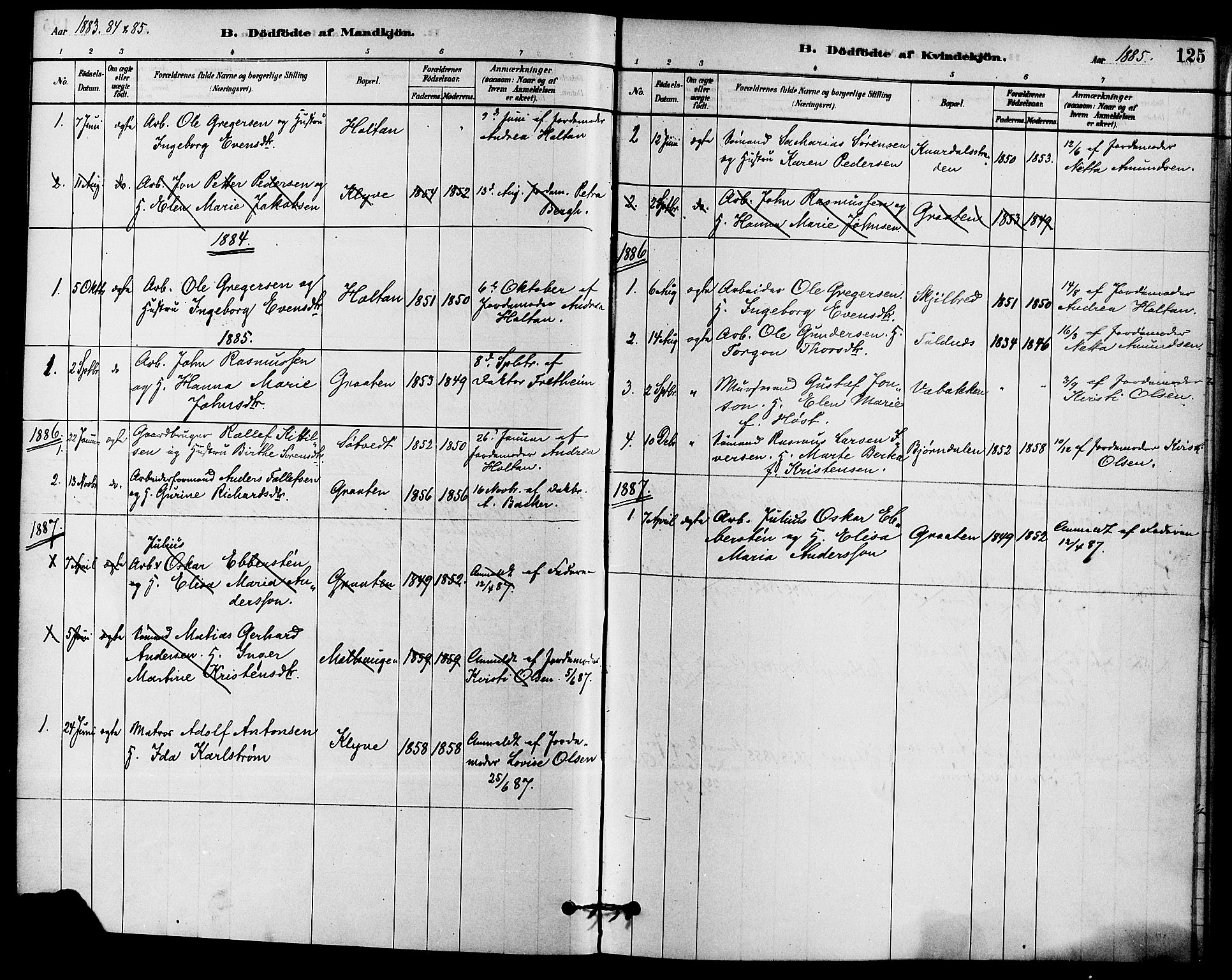 Solum kirkebøker, SAKO/A-306/F/Fa/L0009: Parish register (official) no. I 9, 1877-1887, p. 125