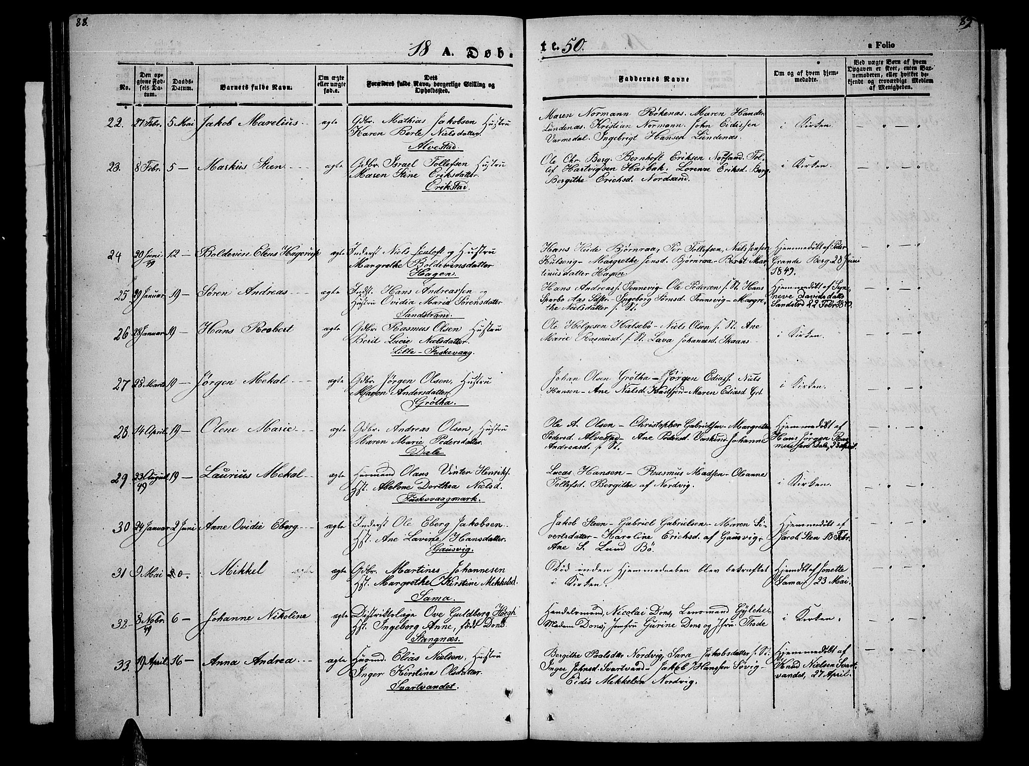 Trondenes sokneprestkontor, SATØ/S-1319/H/Hb/L0006klokker: Parish register (copy) no. 6, 1845-1855, p. 88-89