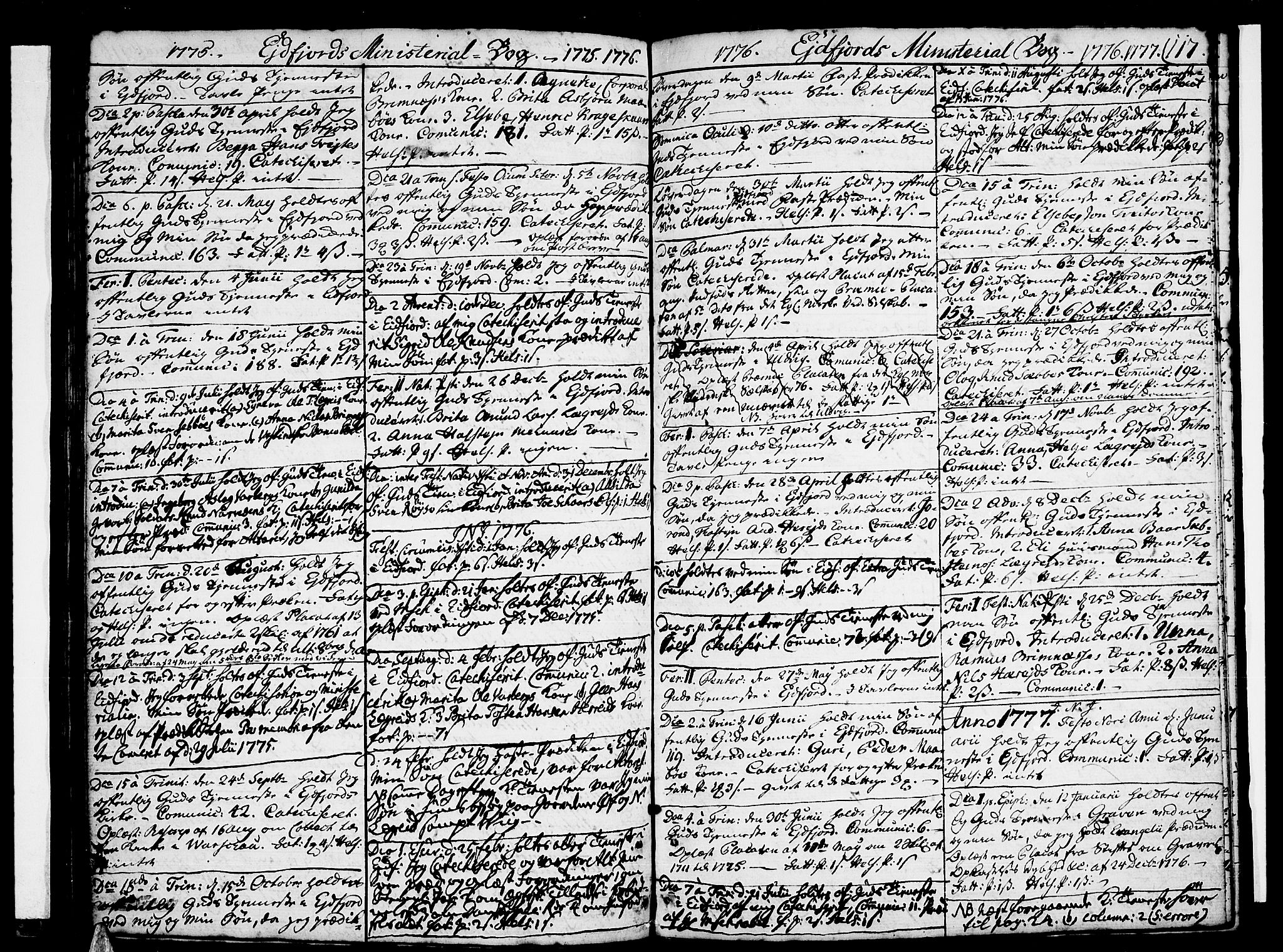 Ulvik sokneprestembete, SAB/A-78801/H/Haa: Parish register (official) no. A 10, 1745-1792, p. 117