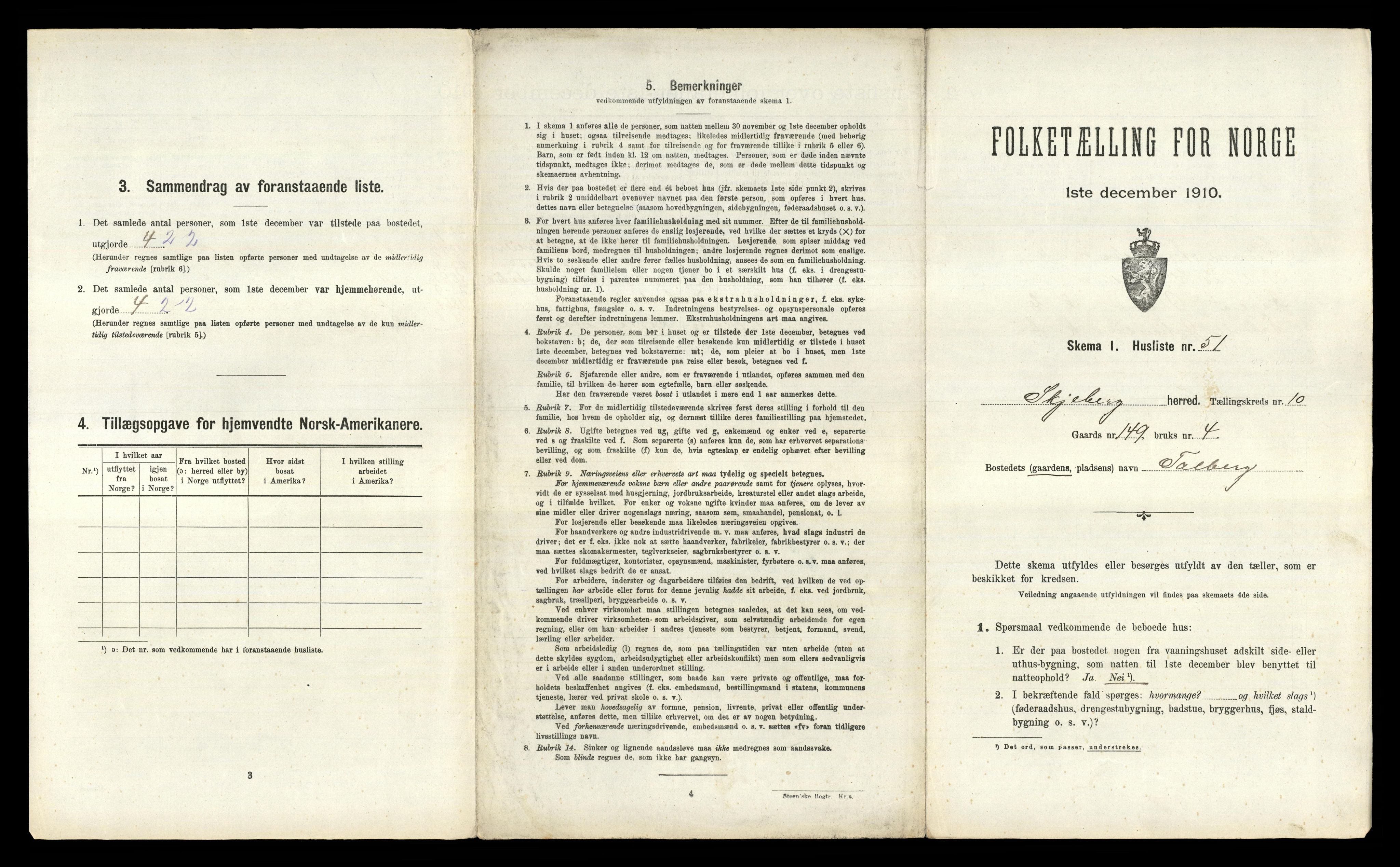 RA, 1910 census for Skjeberg, 1910, p. 1500
