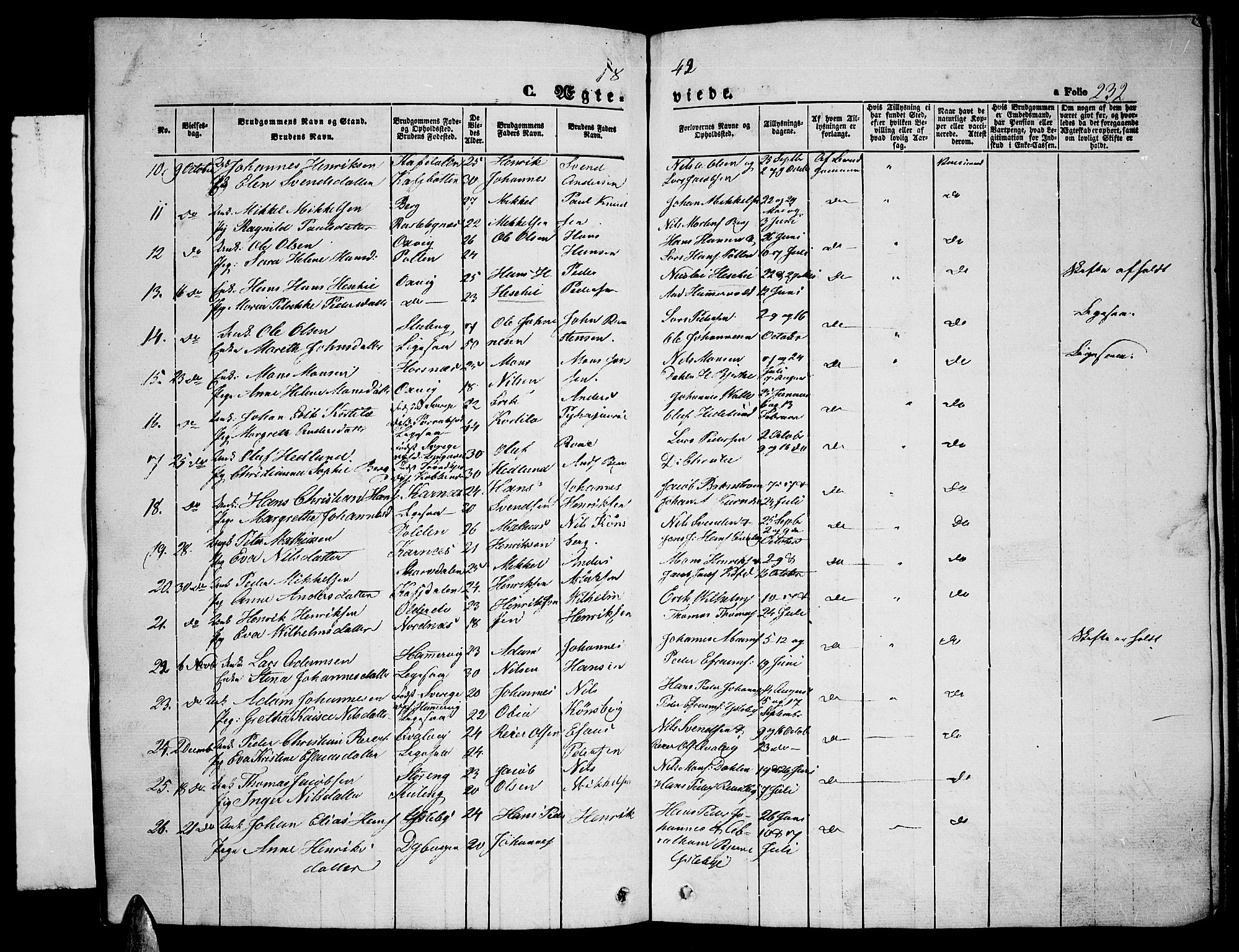 Lyngen sokneprestembete, SATØ/S-1289/H/He/Heb/L0002klokker: Parish register (copy) no. 2, 1839-1860, p. 232