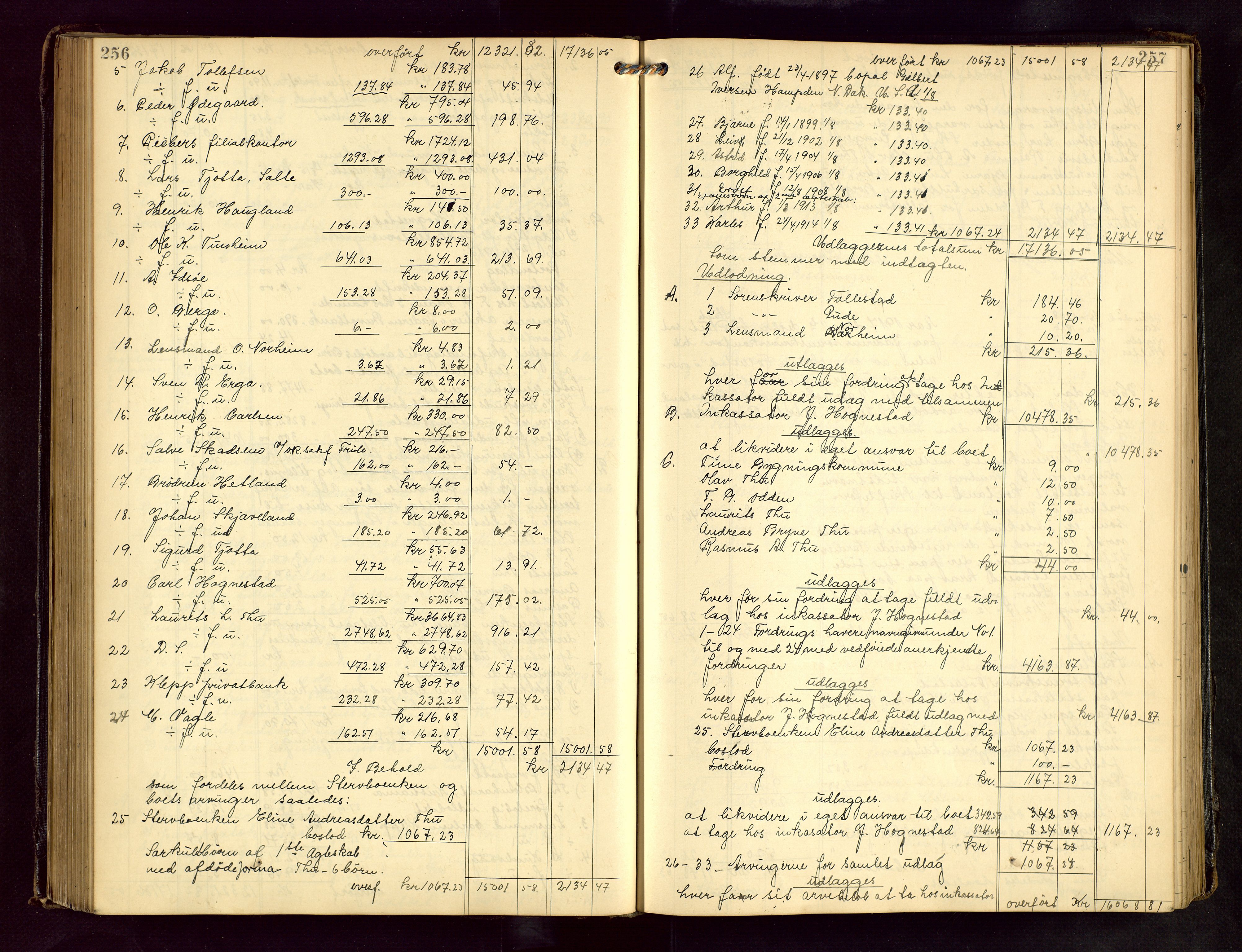 Jæren sorenskriveri, AV/SAST-A-100310/01/5/50/50BB/L0008: SKIFTEUTLODNINGSPROTOKOLL, 1914-1920, p. 256-257