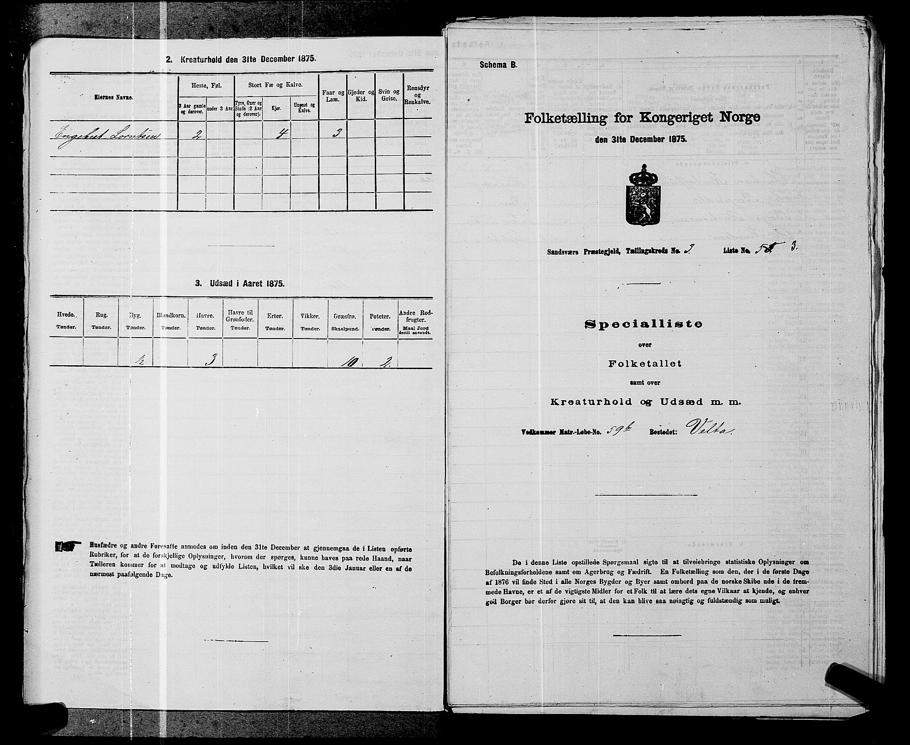 SAKO, 1875 census for 0629P Sandsvær, 1875, p. 540