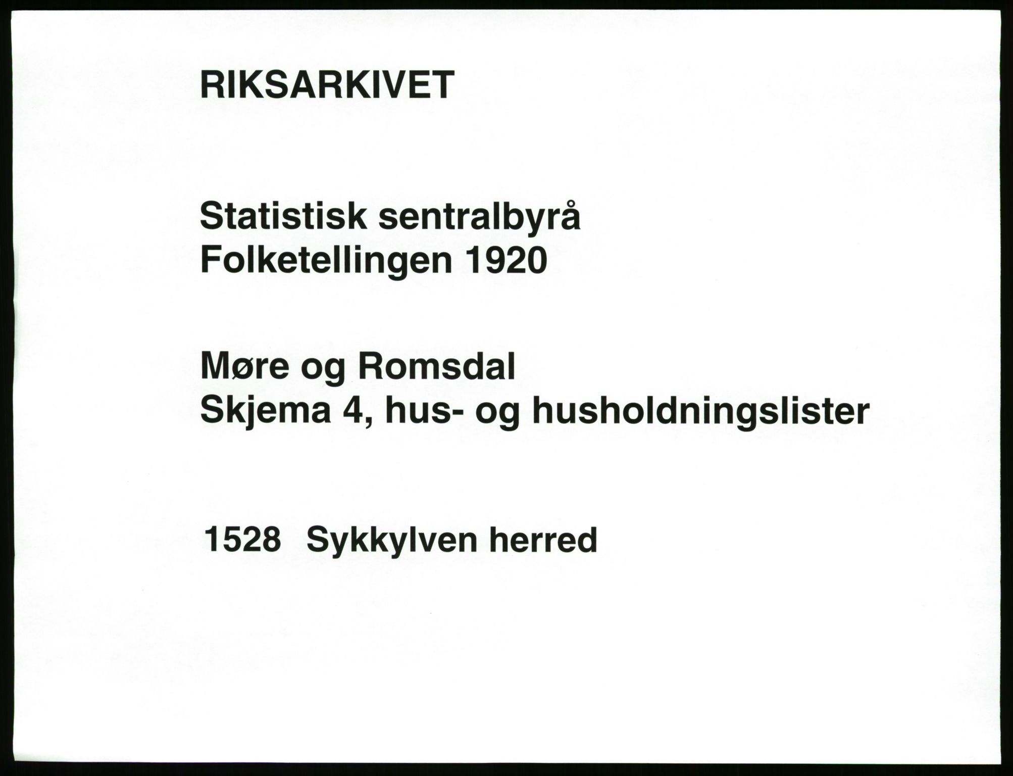SAT, 1920 census for Sykkylven, 1920, p. 43