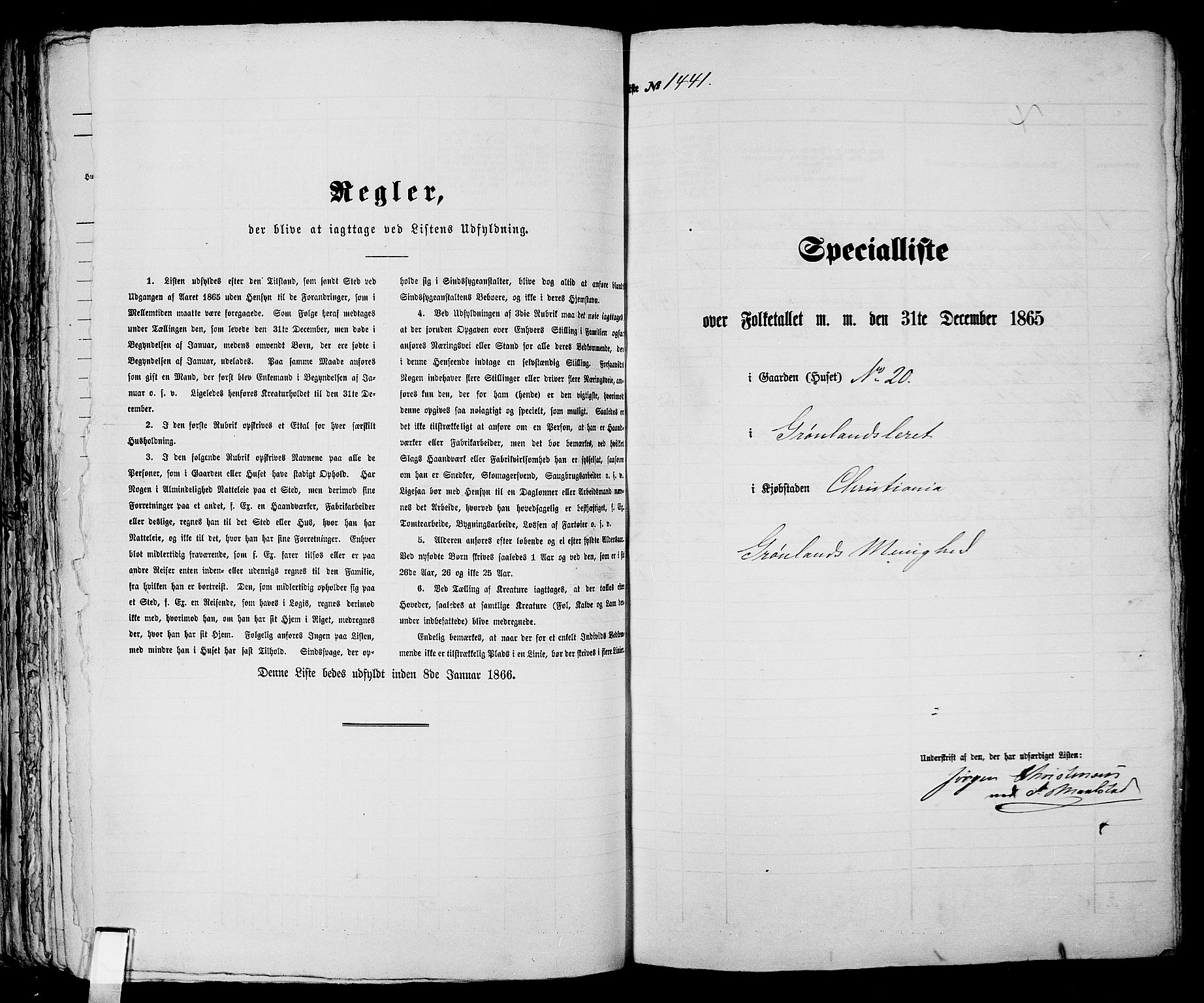 RA, 1865 census for Kristiania, 1865, p. 3274