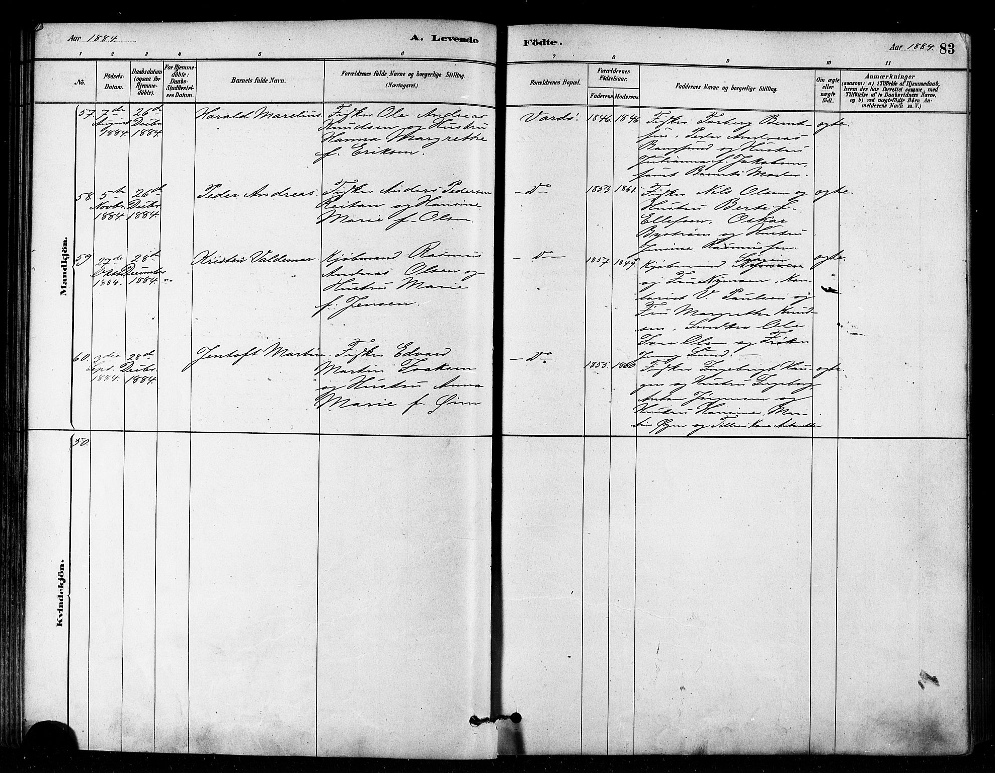 Vardø sokneprestkontor, AV/SATØ-S-1332/H/Ha/L0006kirke: Parish register (official) no. 6, 1879-1886, p. 83