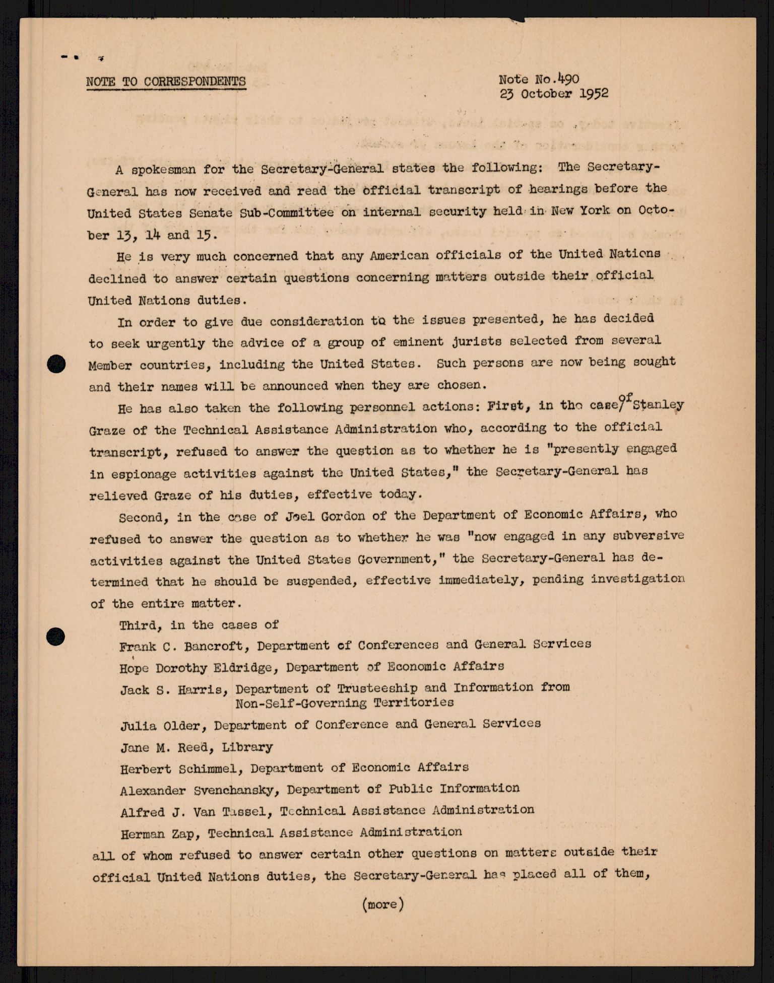 Lie, Trygve, AV/RA-PA-1407/D/L0014: Generalsekretærens papirer., 1947-1953, p. 24