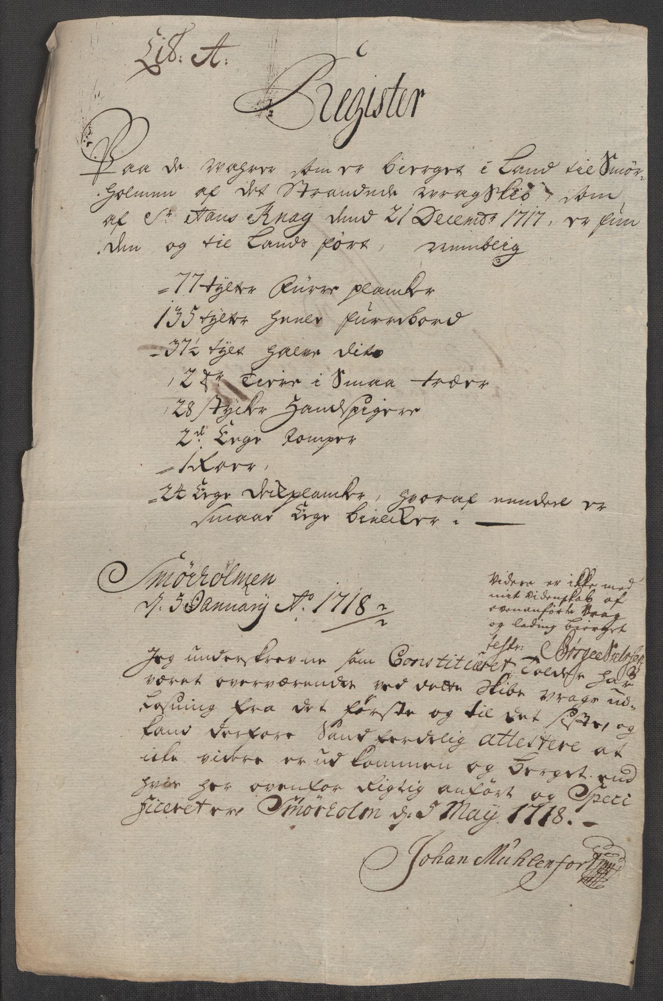 Rentekammeret inntil 1814, Reviderte regnskaper, Fogderegnskap, AV/RA-EA-4092/R56/L3751: Fogderegnskap Nordmøre, 1718, p. 200