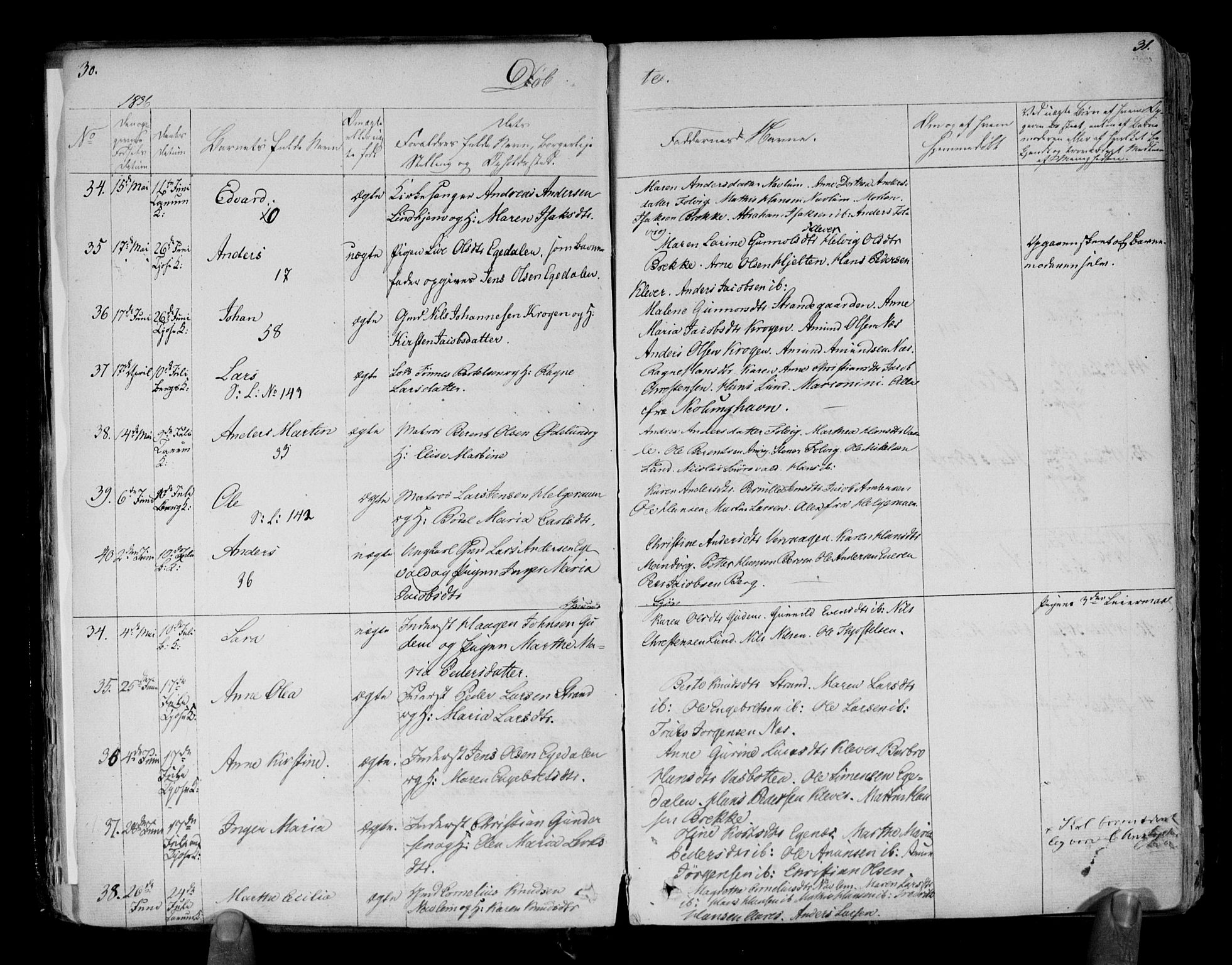 Brunlanes kirkebøker, SAKO/A-342/F/Fa/L0003: Parish register (official) no. I 3, 1834-1845, p. 30-31