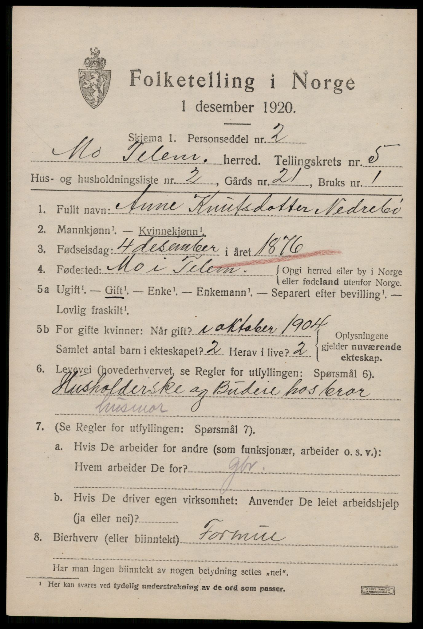SAKO, 1920 census for Mo, 1920, p. 2010