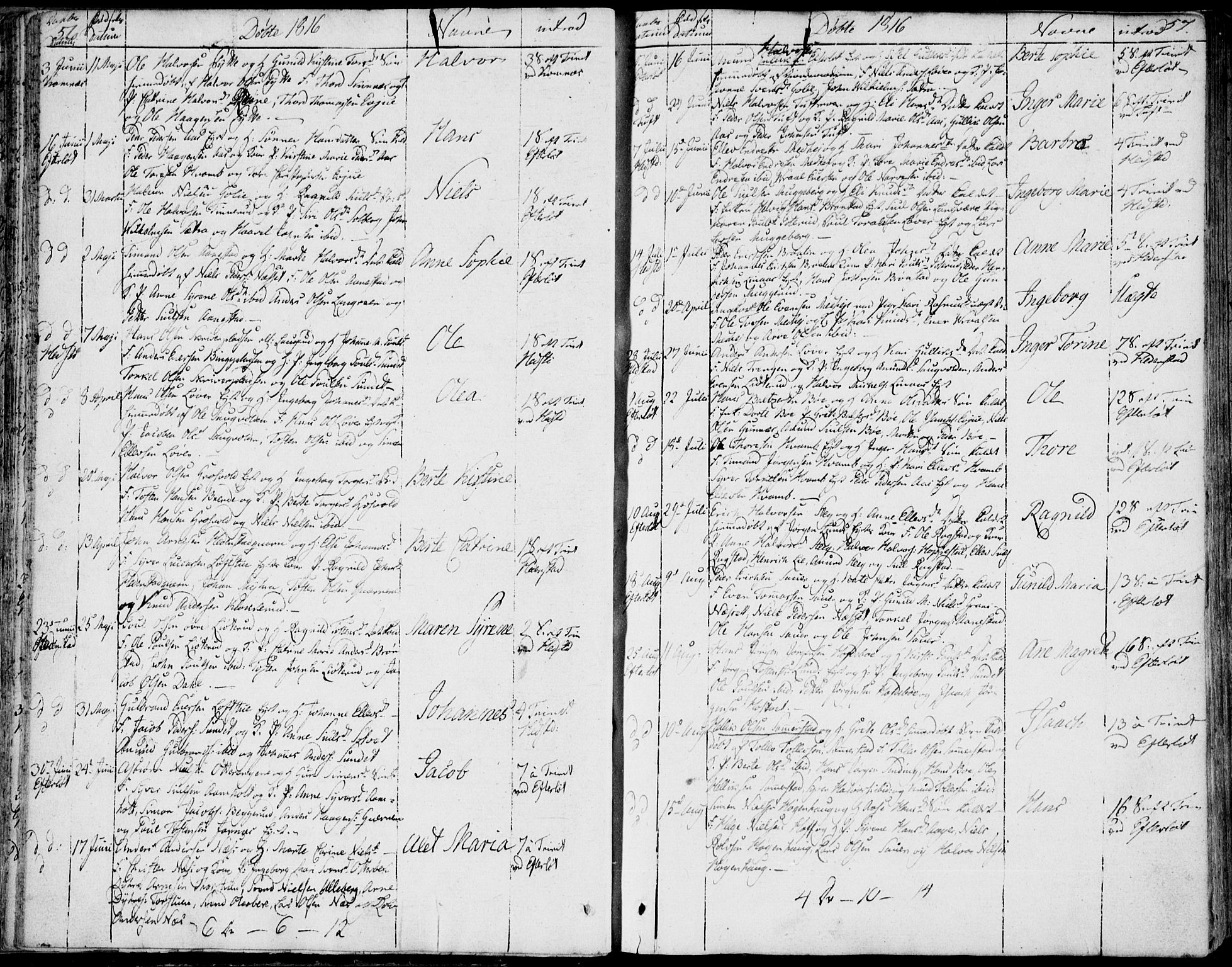 Sandsvær kirkebøker, SAKO/A-244/F/Fa/L0003: Parish register (official) no. I 3, 1809-1817, p. 56-57