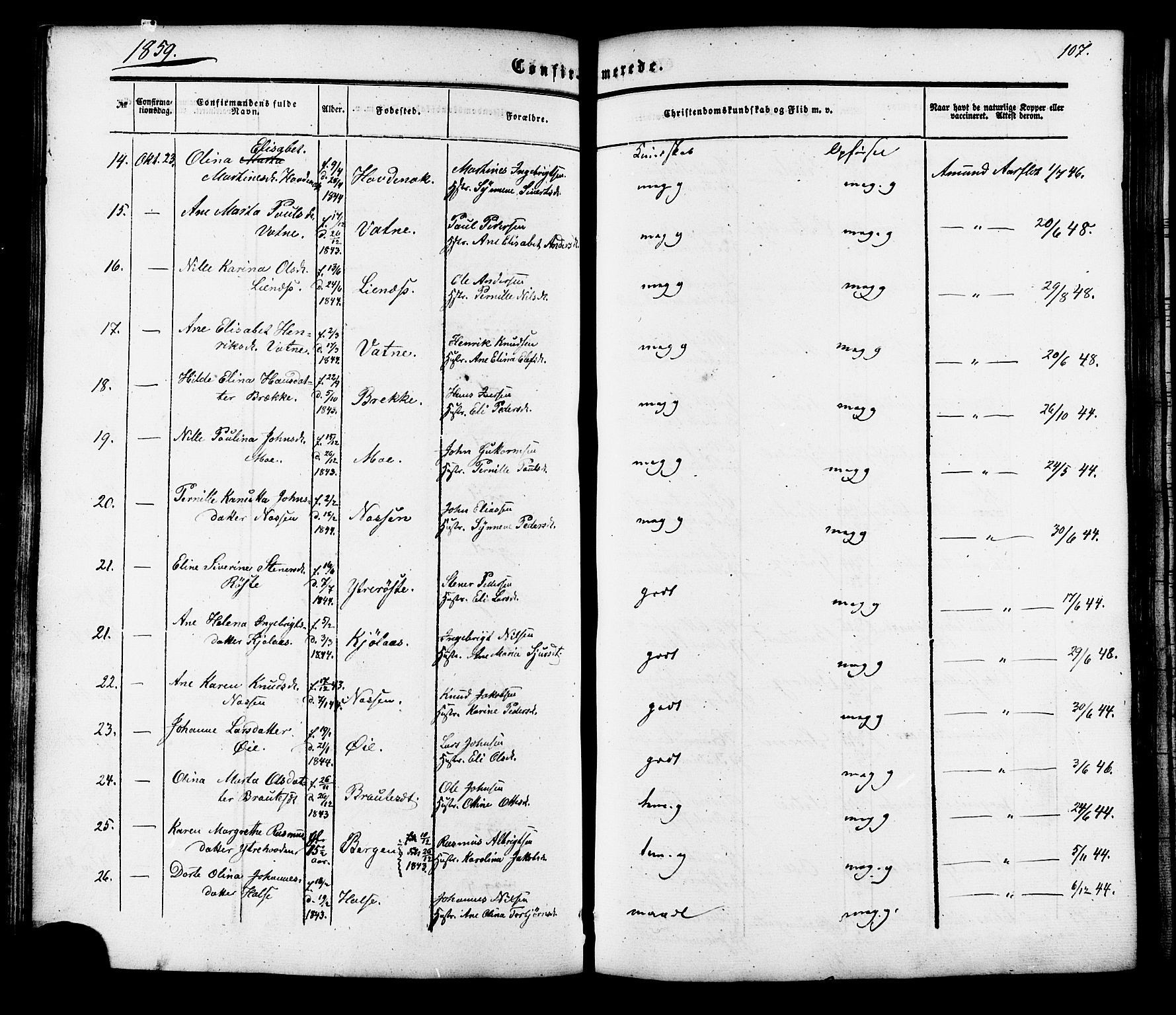 Ministerialprotokoller, klokkerbøker og fødselsregistre - Møre og Romsdal, AV/SAT-A-1454/513/L0175: Parish register (official) no. 513A02, 1856-1877, p. 107