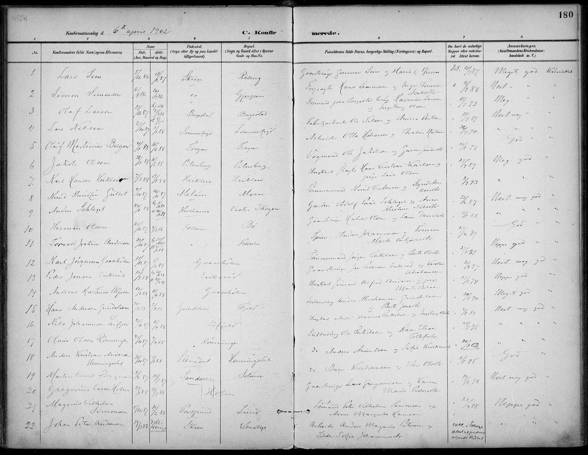 Gjerpen kirkebøker, SAKO/A-265/F/Fa/L0011: Parish register (official) no. I 11, 1896-1904, p. 181