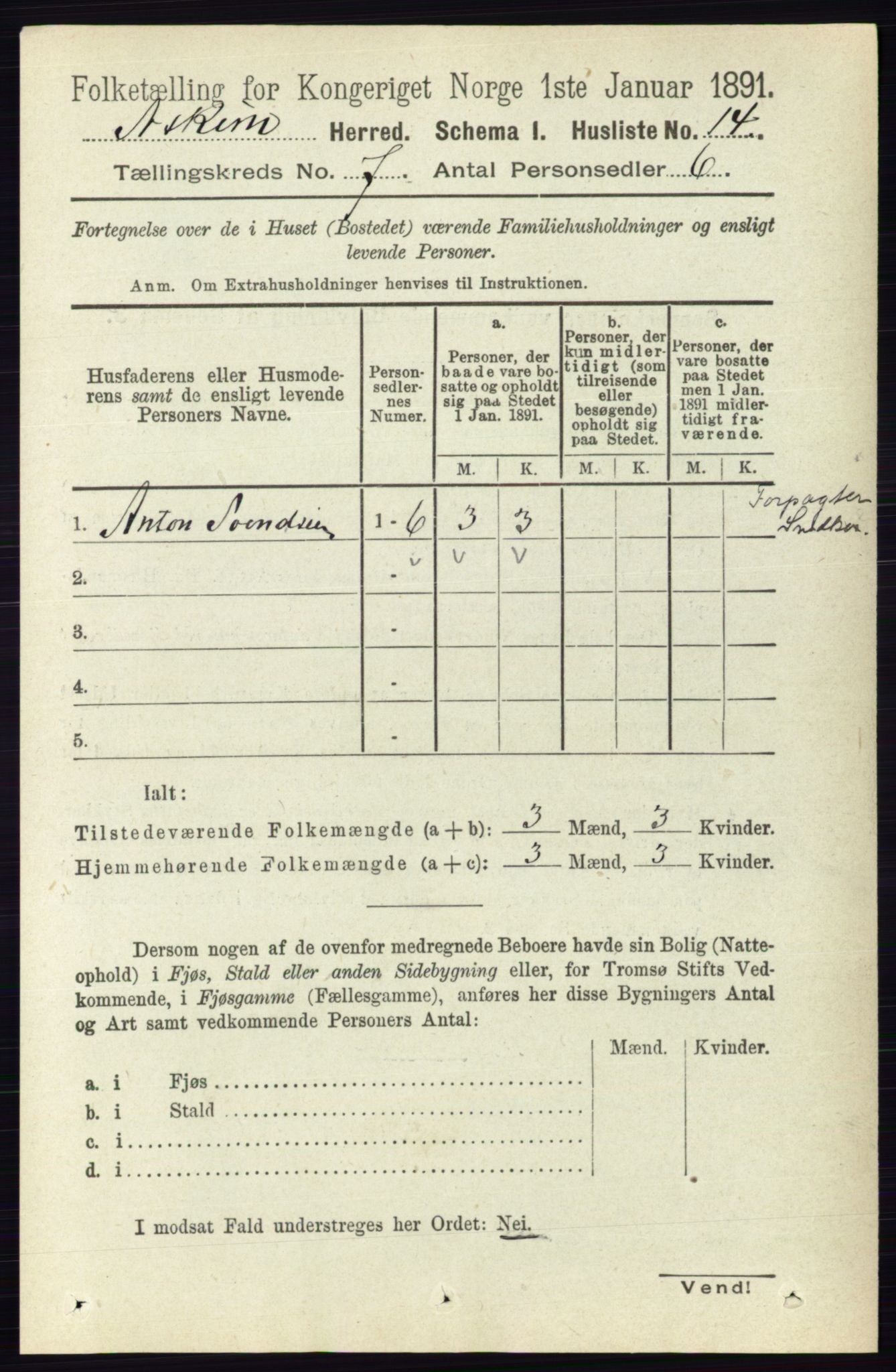 RA, 1891 census for 0124 Askim, 1891, p. 992