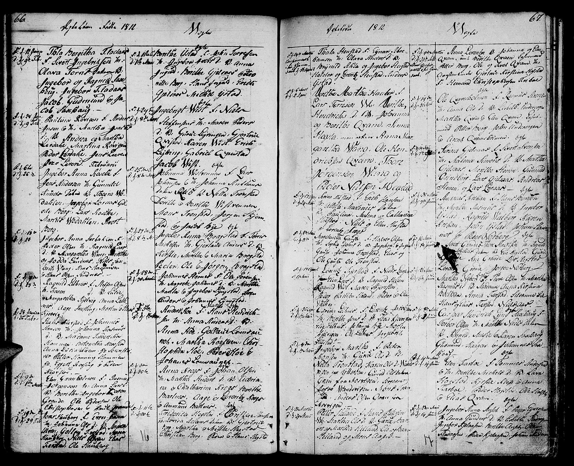 Ministerialprotokoller, klokkerbøker og fødselsregistre - Nord-Trøndelag, SAT/A-1458/730/L0274: Parish register (official) no. 730A03, 1802-1816, p. 66-67