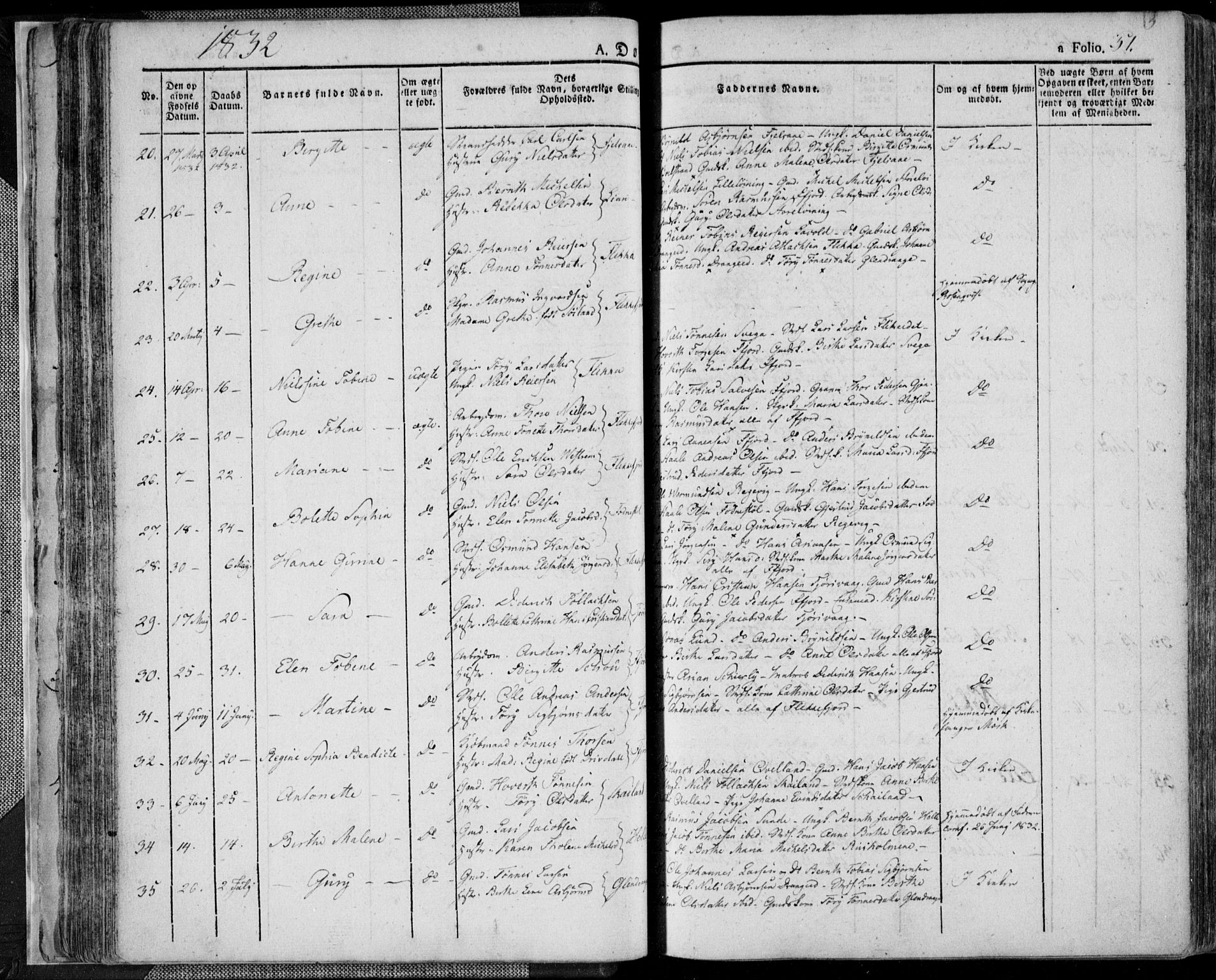 Flekkefjord sokneprestkontor, SAK/1111-0012/F/Fa/Fac/L0003: Parish register (official) no. A 3, 1826-1841, p. 51