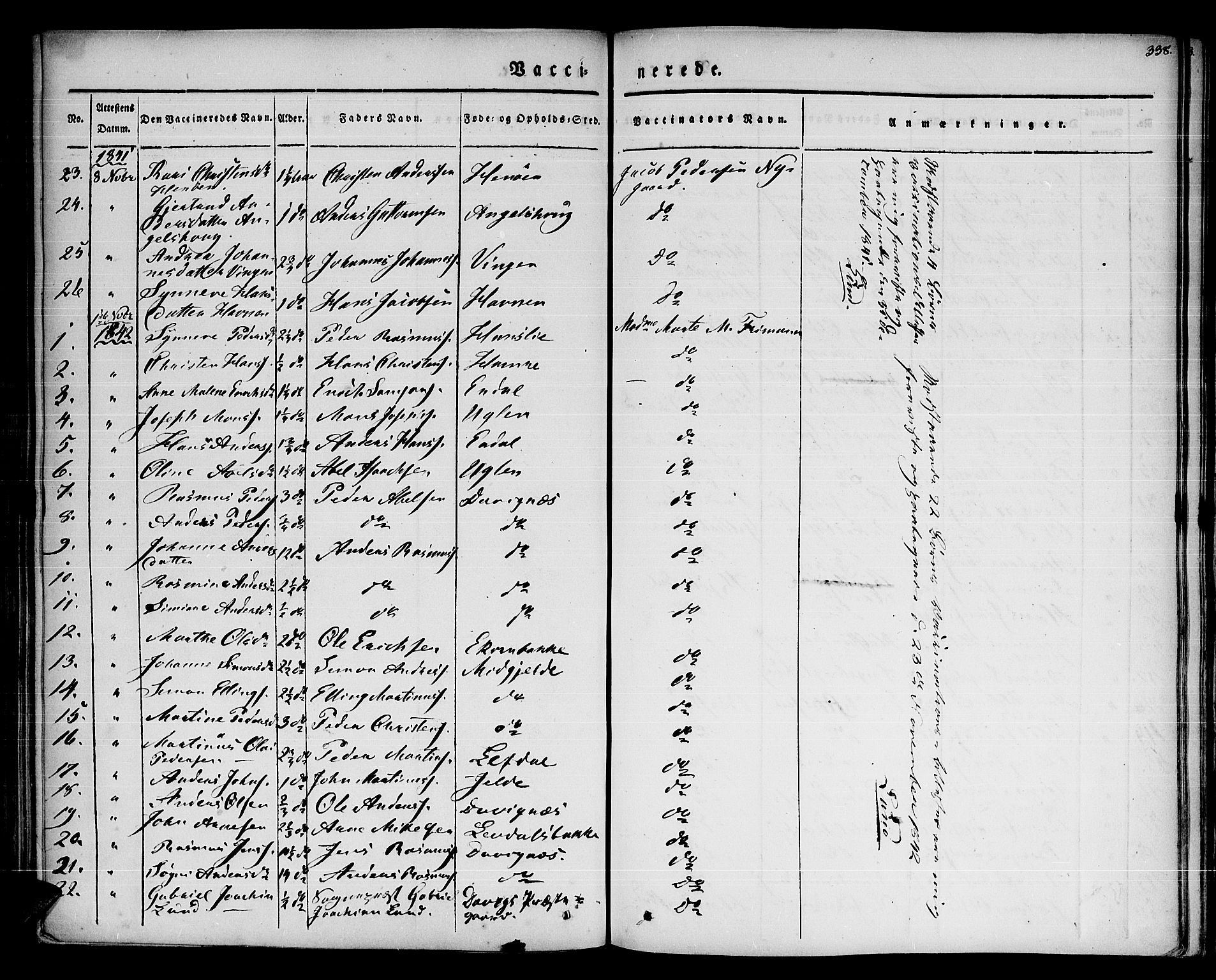 Davik sokneprestembete, AV/SAB-A-79701/H/Haa/Haaa/L0004: Parish register (official) no. A 4, 1830-1849, p. 338