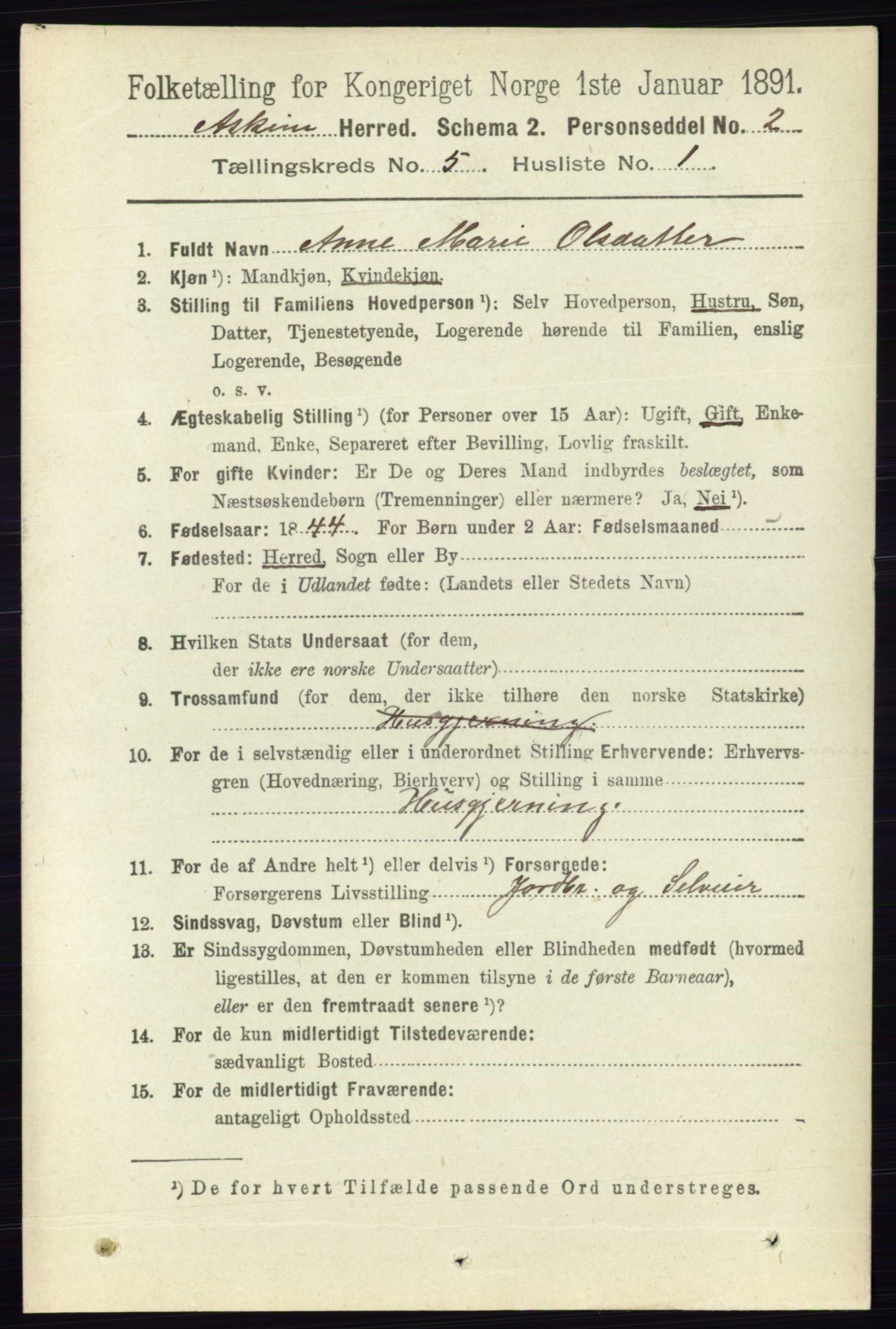 RA, 1891 census for 0124 Askim, 1891, p. 604