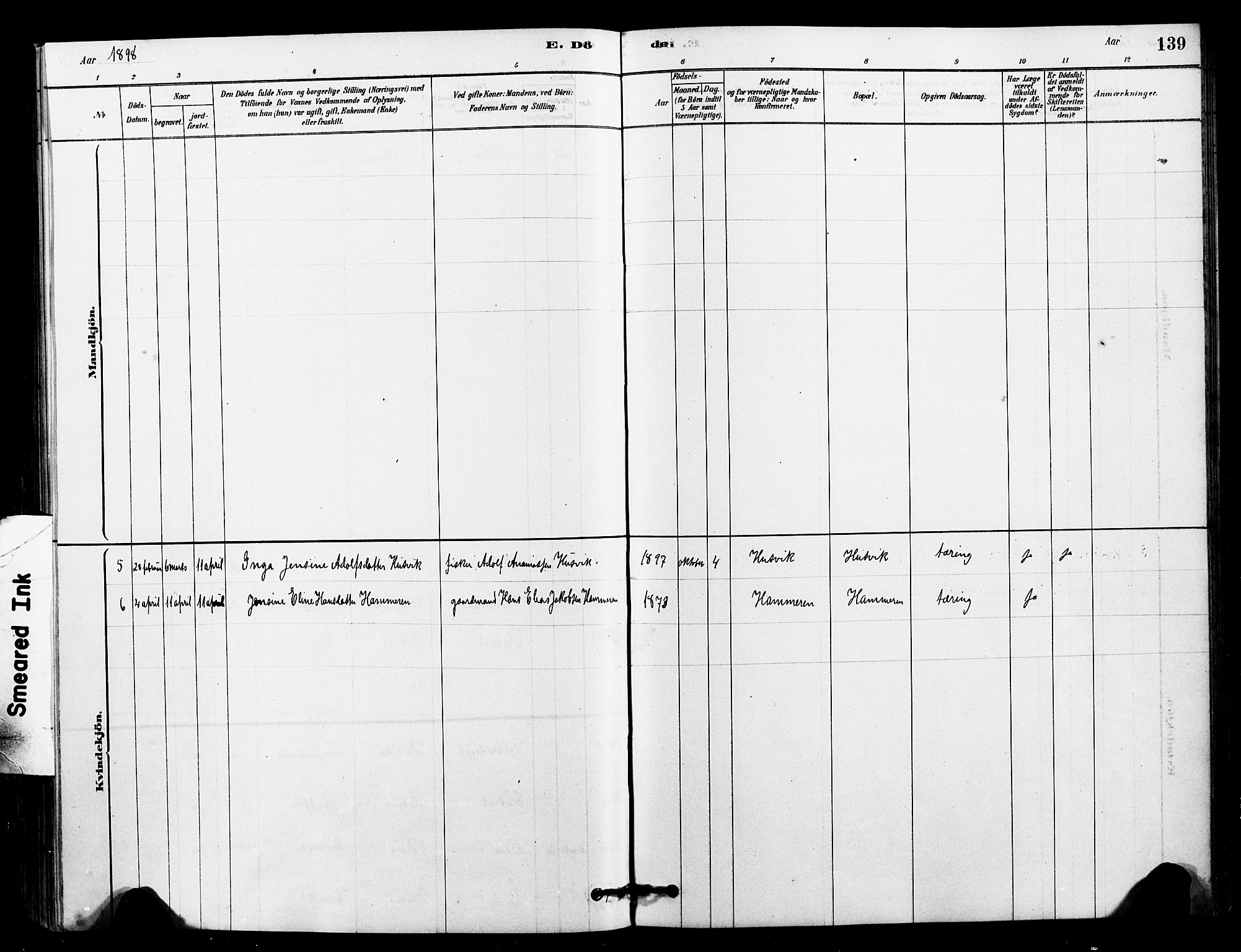 Ministerialprotokoller, klokkerbøker og fødselsregistre - Sør-Trøndelag, SAT/A-1456/641/L0595: Parish register (official) no. 641A01, 1882-1897, p. 139