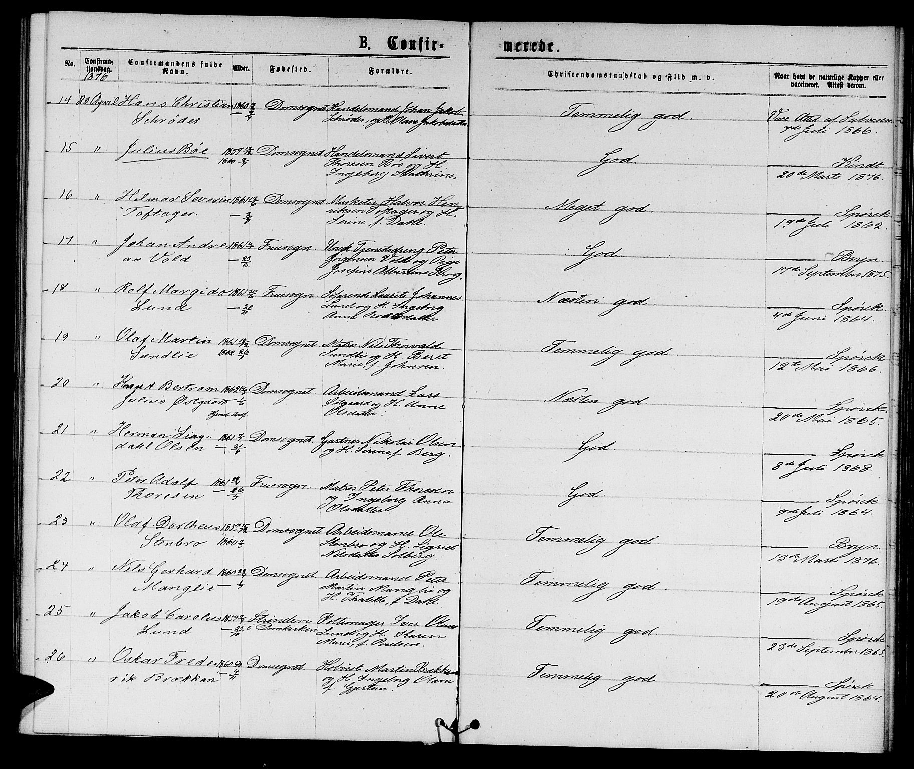 Ministerialprotokoller, klokkerbøker og fødselsregistre - Sør-Trøndelag, SAT/A-1456/601/L0088: Parish register (copy) no. 601C06, 1870-1878, p. 211c